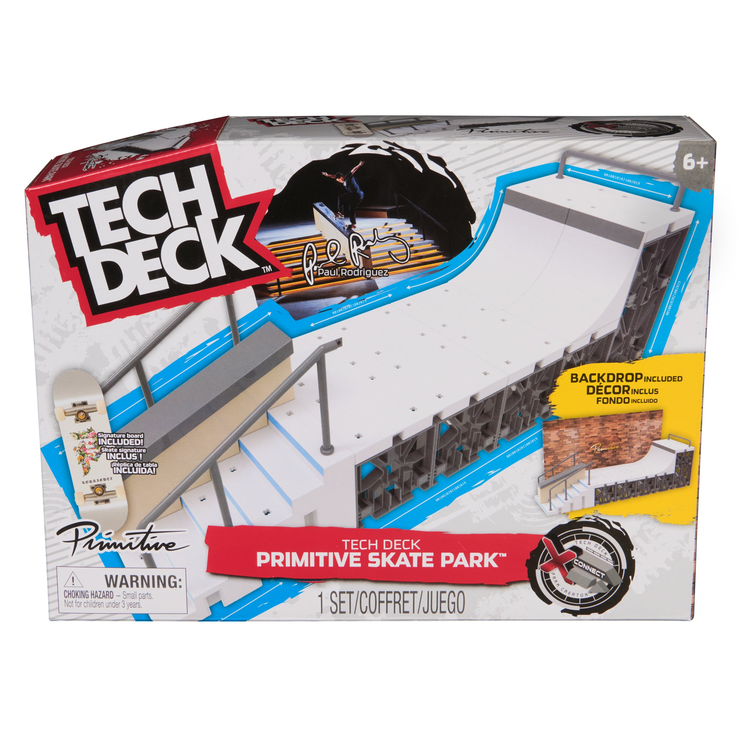Tech Deck, Primitive X-Connect Skate Park, Customizable and Buildable Ramp Set with Exclusive Fingerboard, Kids Toy for Ages 6 and up