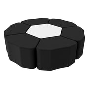 Pro Series Dry-Erase Hexagon Ottoman Table with Petal 18" Height Seating, 7-Piece Set - Black/Whiteboard