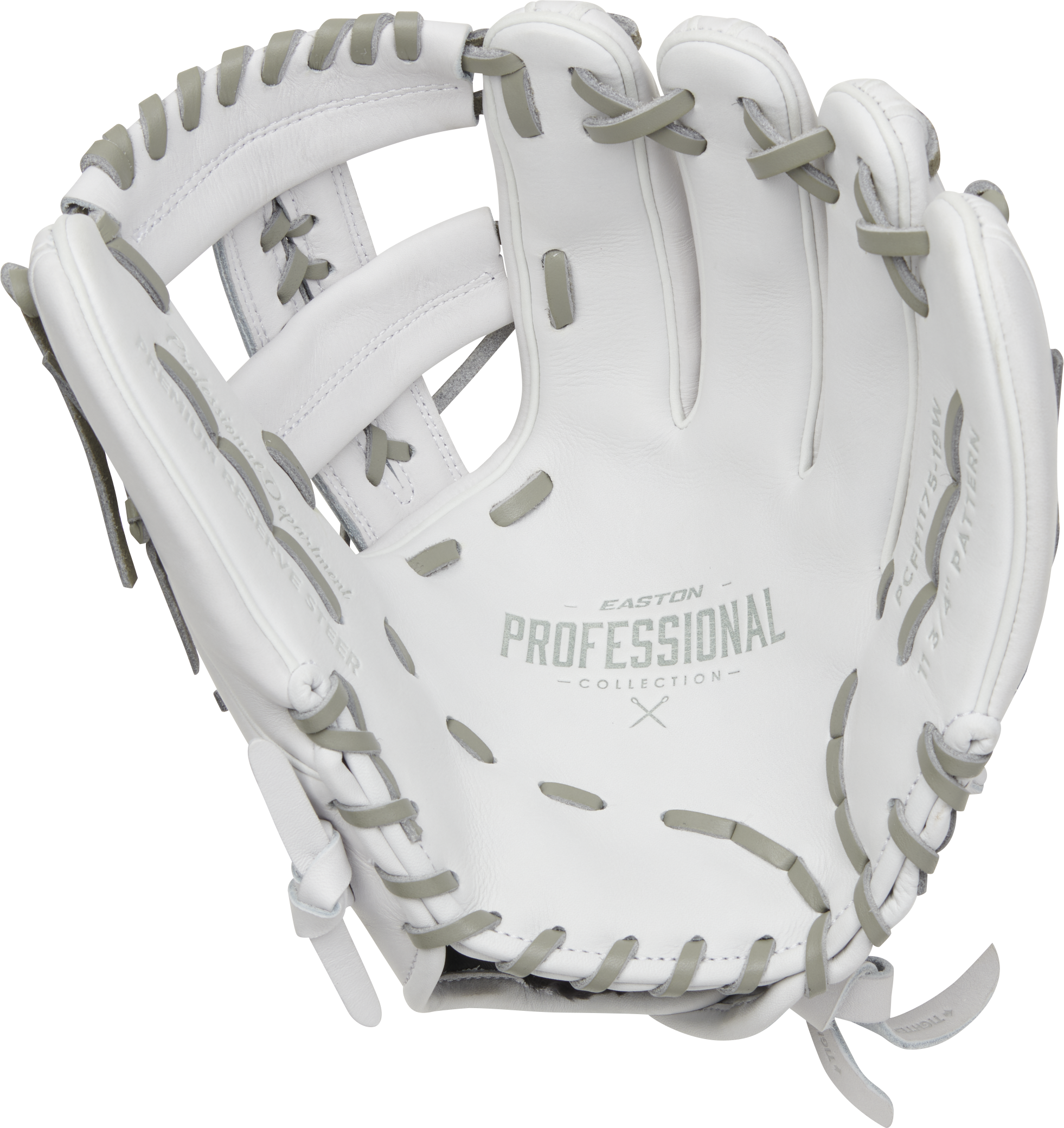 Easton Pro Collection Series 11.75-Inch Softball Glove - Right Hand Thrower - White/Gray