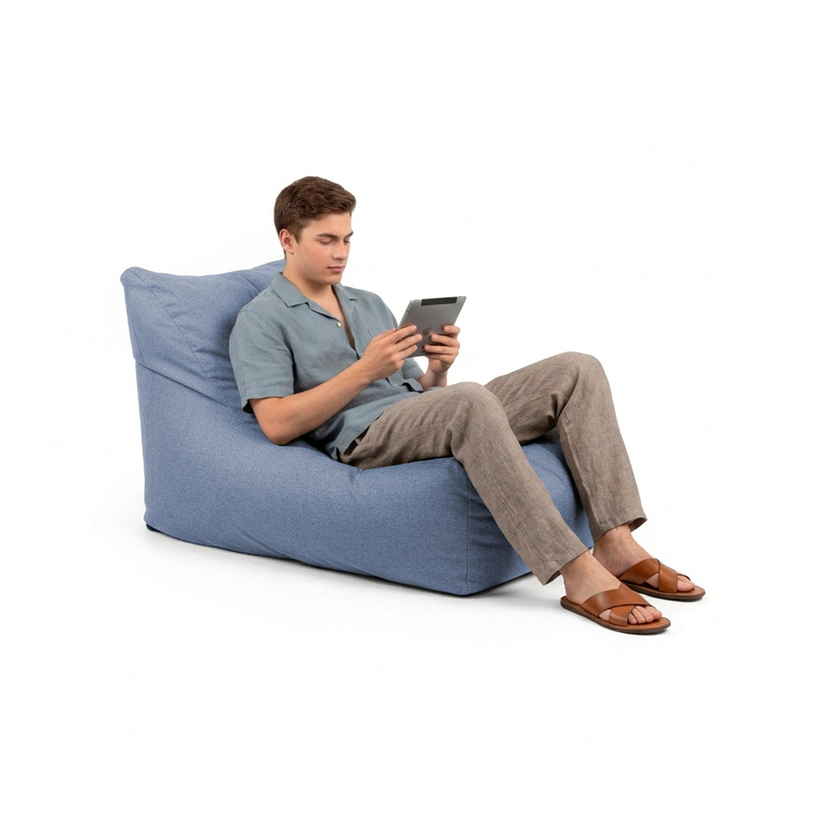 Oudoor Bean Bag Lounger with Sunbrella - Canvas Haze