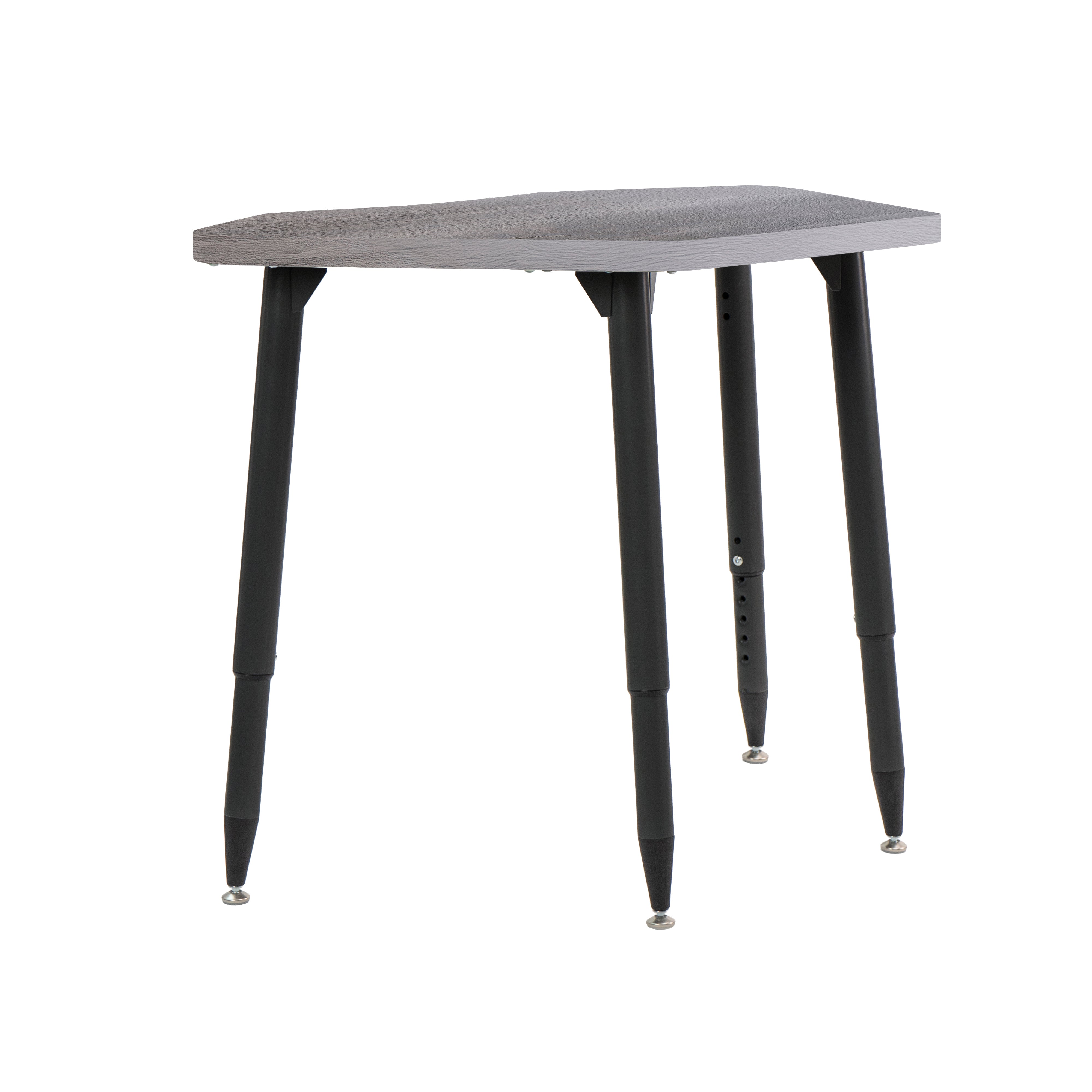 Adapte 24" x 36" Petal Woodgrain Activity Table with Adjustable Tapered Legs - Gray Wood/Black