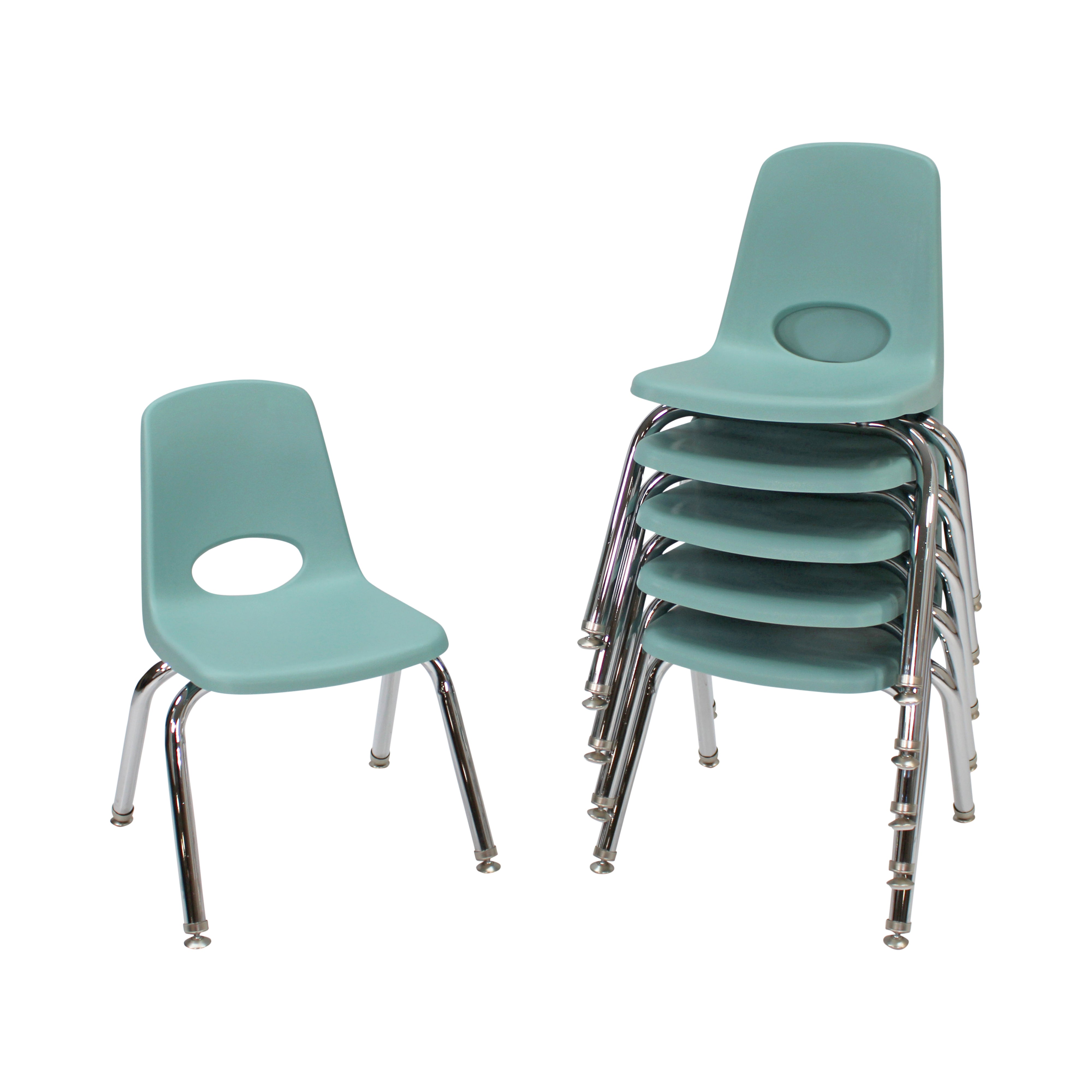 12" Stack Chair with Swivel Glides - Seafoam