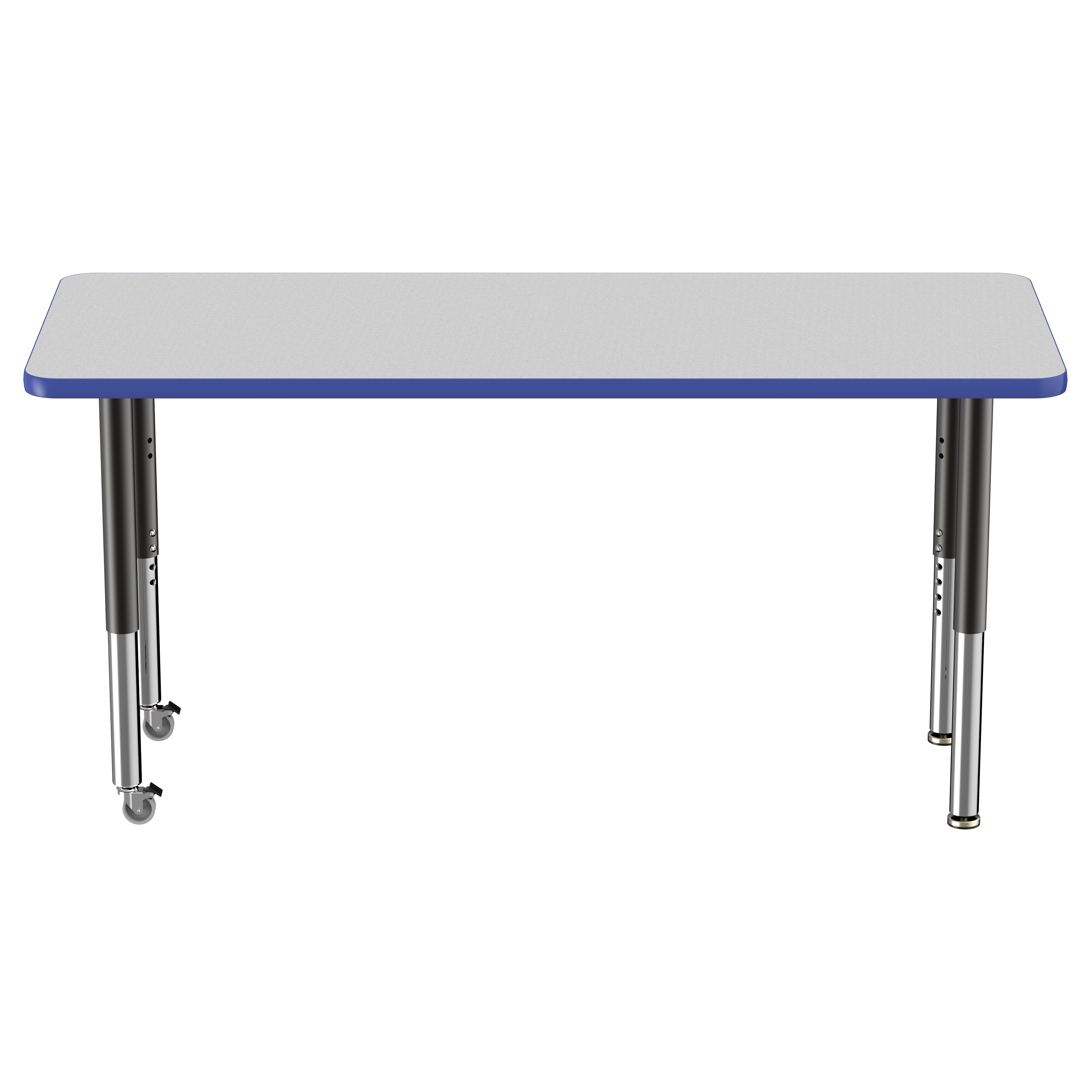 24" x 60" Rectangle T-Molding Activity Table with Adjustable Super Legs - Gray/Blue/Black