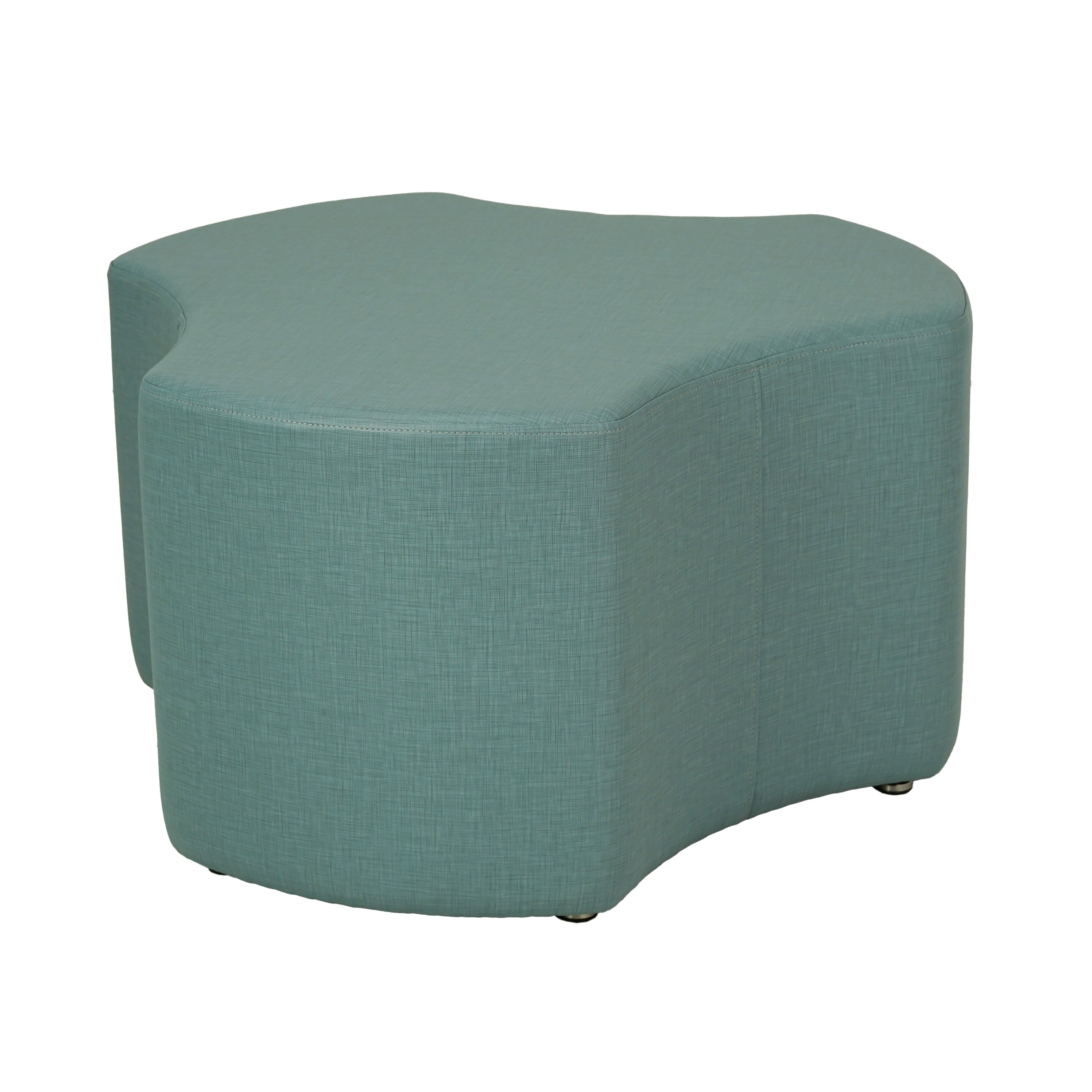 Pro Series Upholstered Cog Ottoman 18" Height - Sky Blue Crosshatch