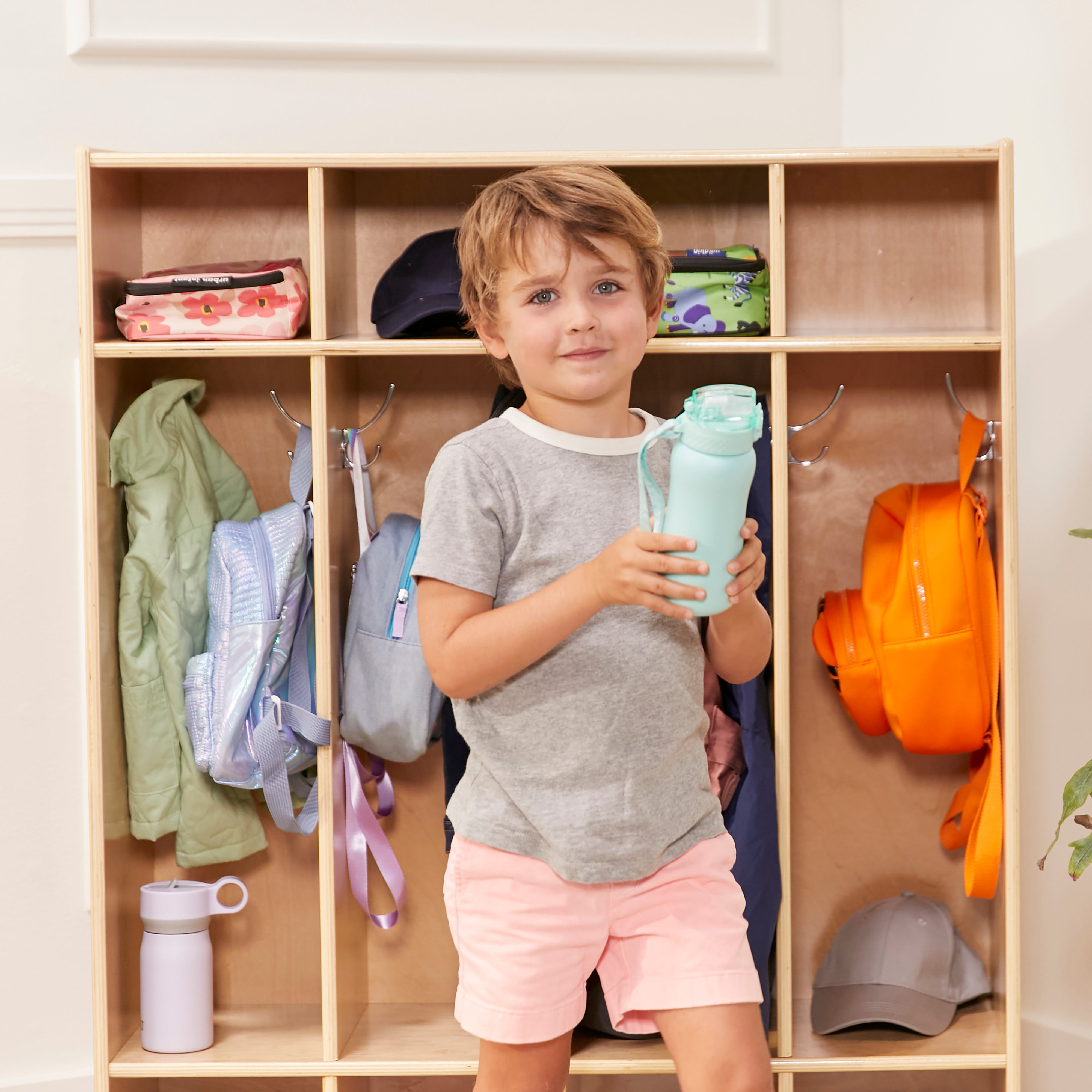 Streamline 4-Section Coat Locker - Natural