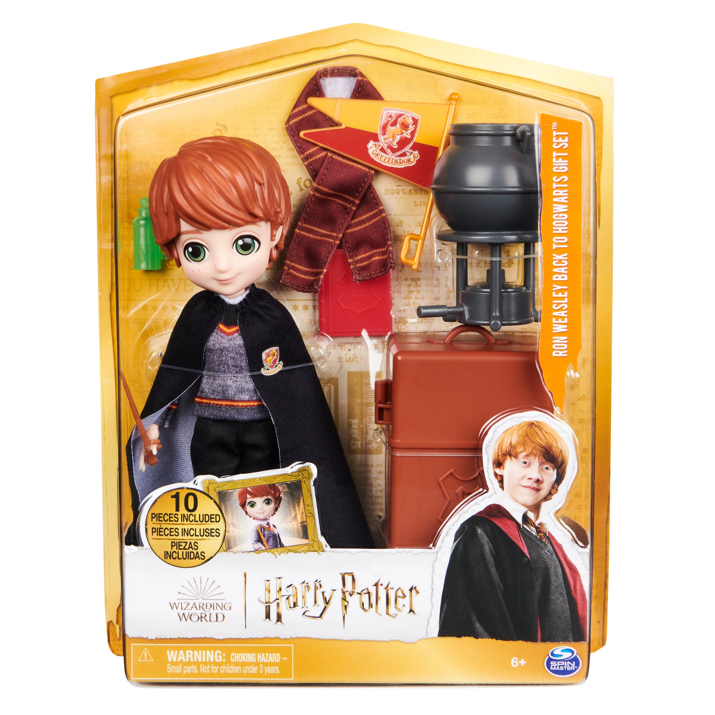 Wizarding World Harry Potter, 8-inch Ron Weasley Doll 12-Piece Back to Hogwarts Gift Set with Doll Accessories, Kids Toys for Ages 6 and up