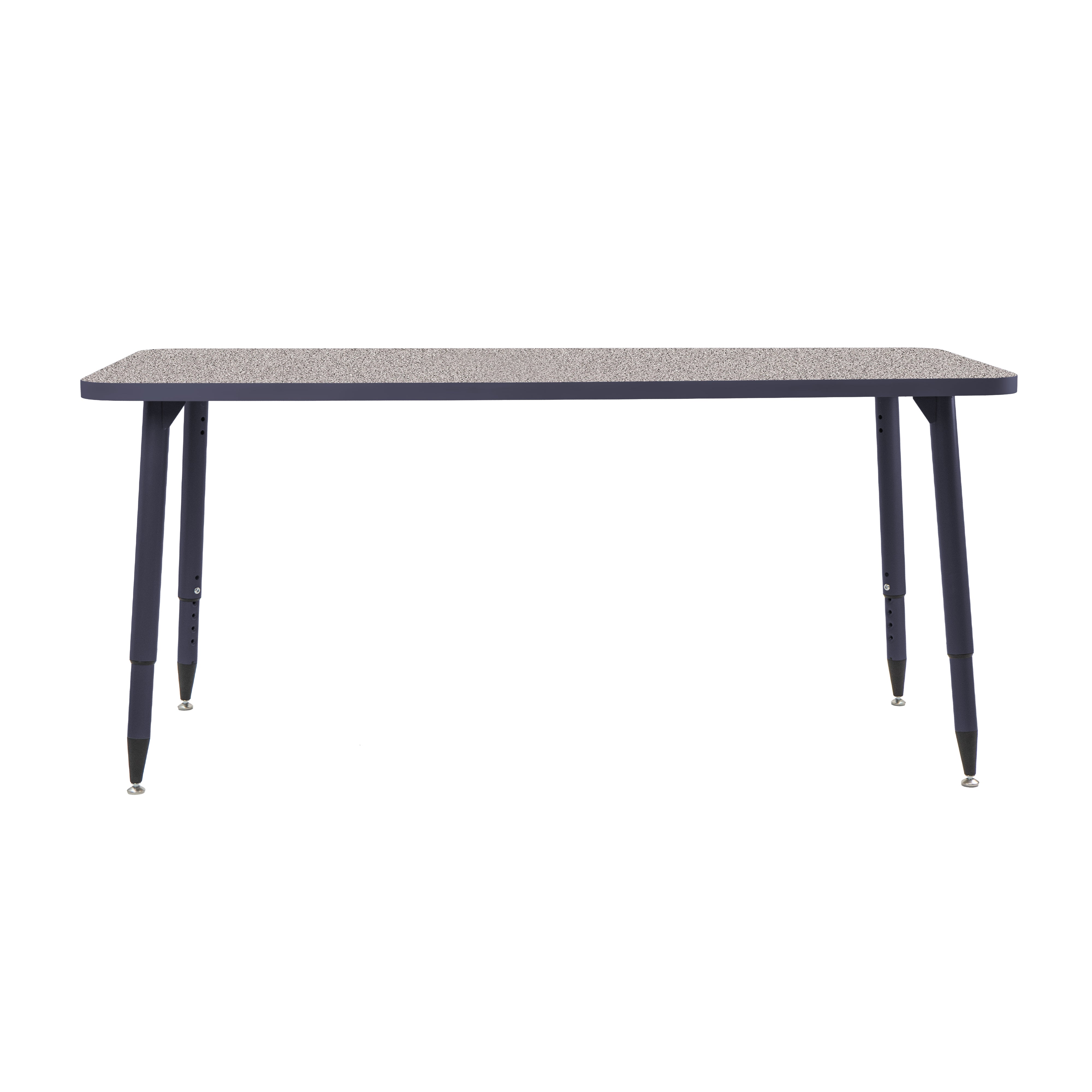 Adapte 30" x 60" Rectangle Thermofused Activity Table with Adjustable Tapered Legs - Gray/Navy