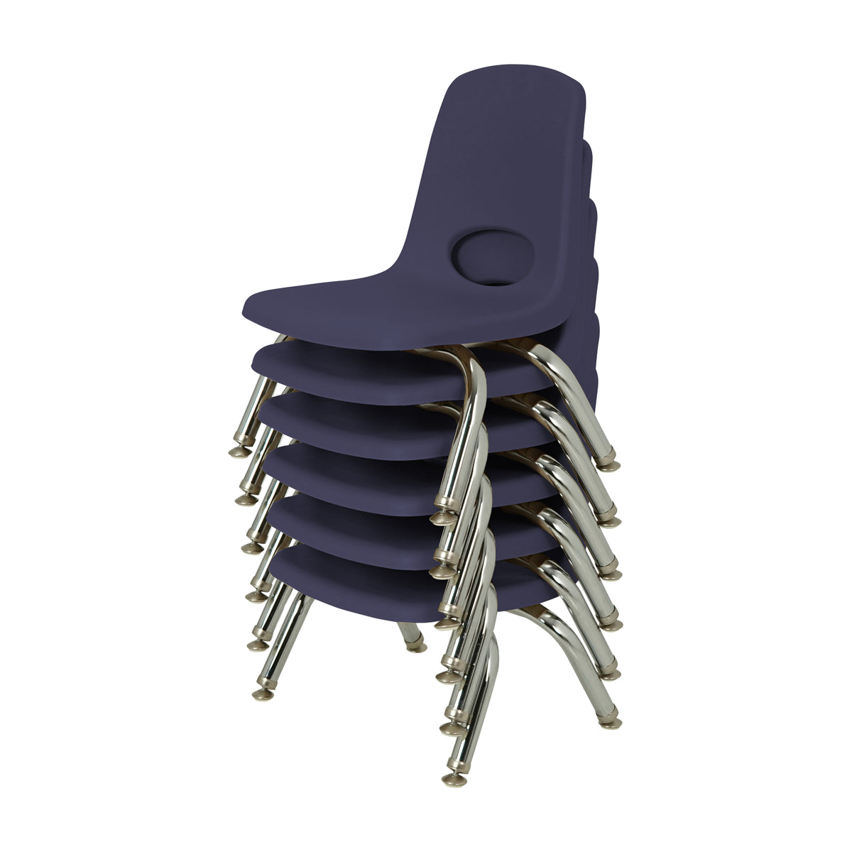 8" Stack Chair with Swivel Glides, 6-Pack - Navy