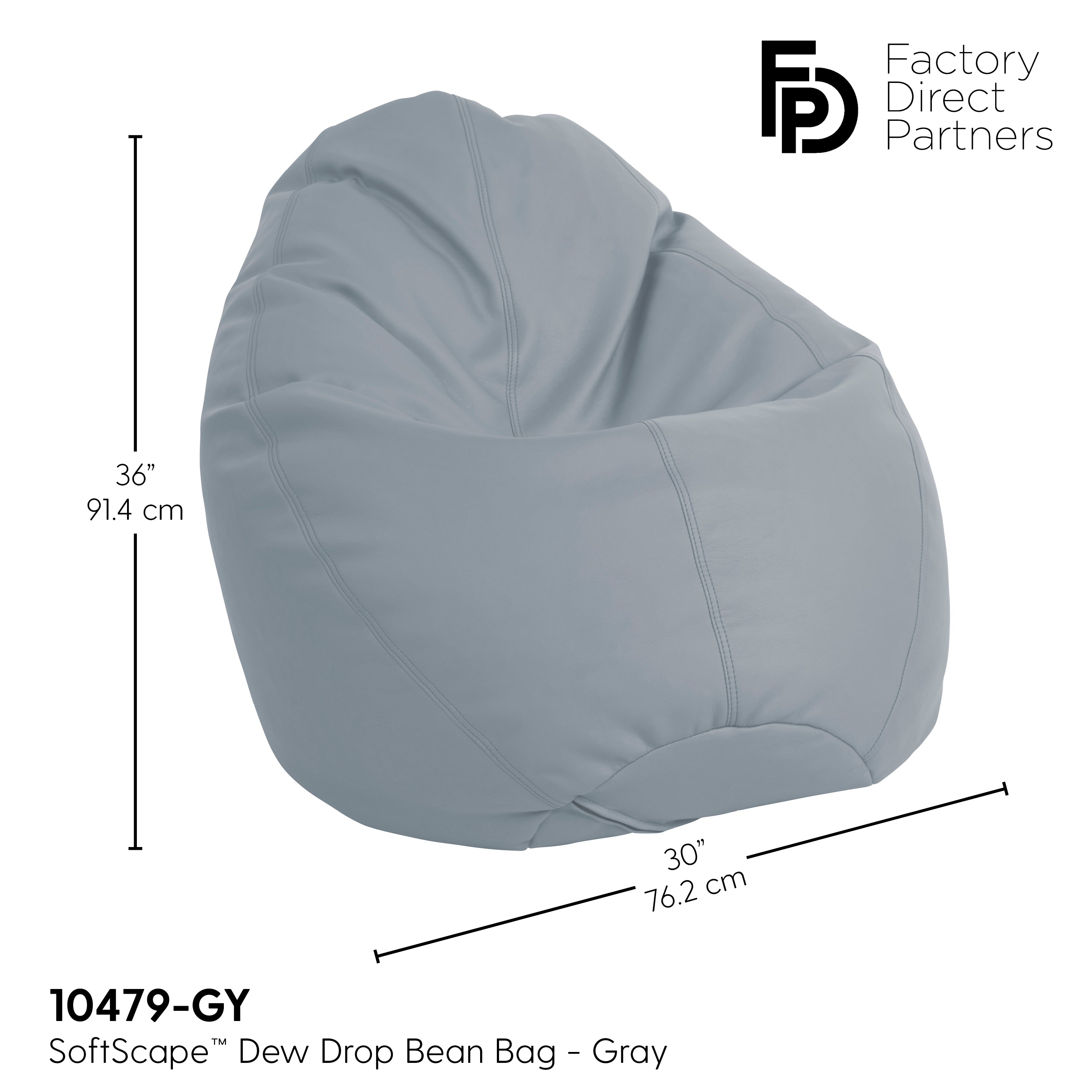 SoftScape Dew Drop Bean Bag - Gray
