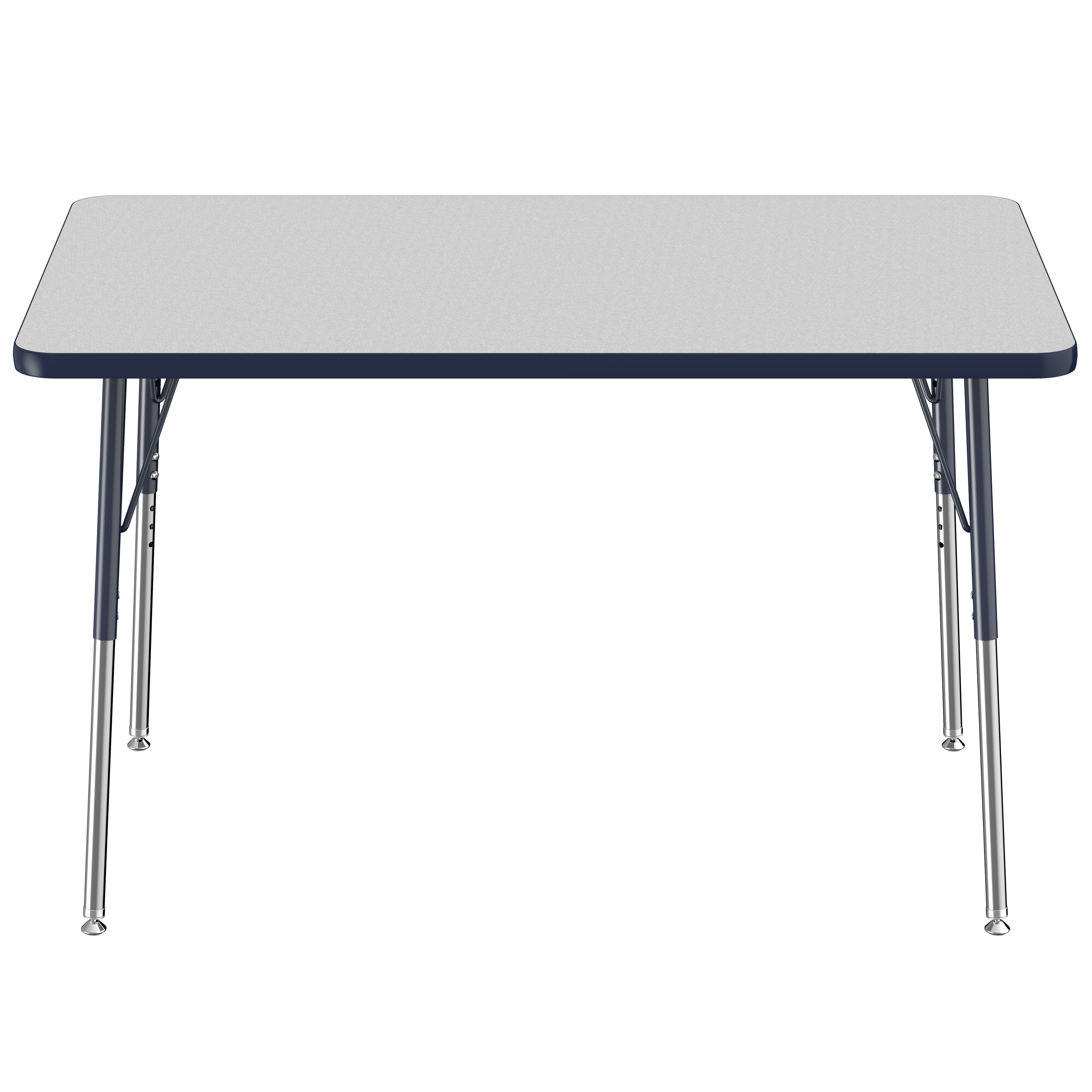 30" x 48" Rectangle T-Molding Activity Table with Adjustable Standard Swivel Glide Legs - Gray/Navy