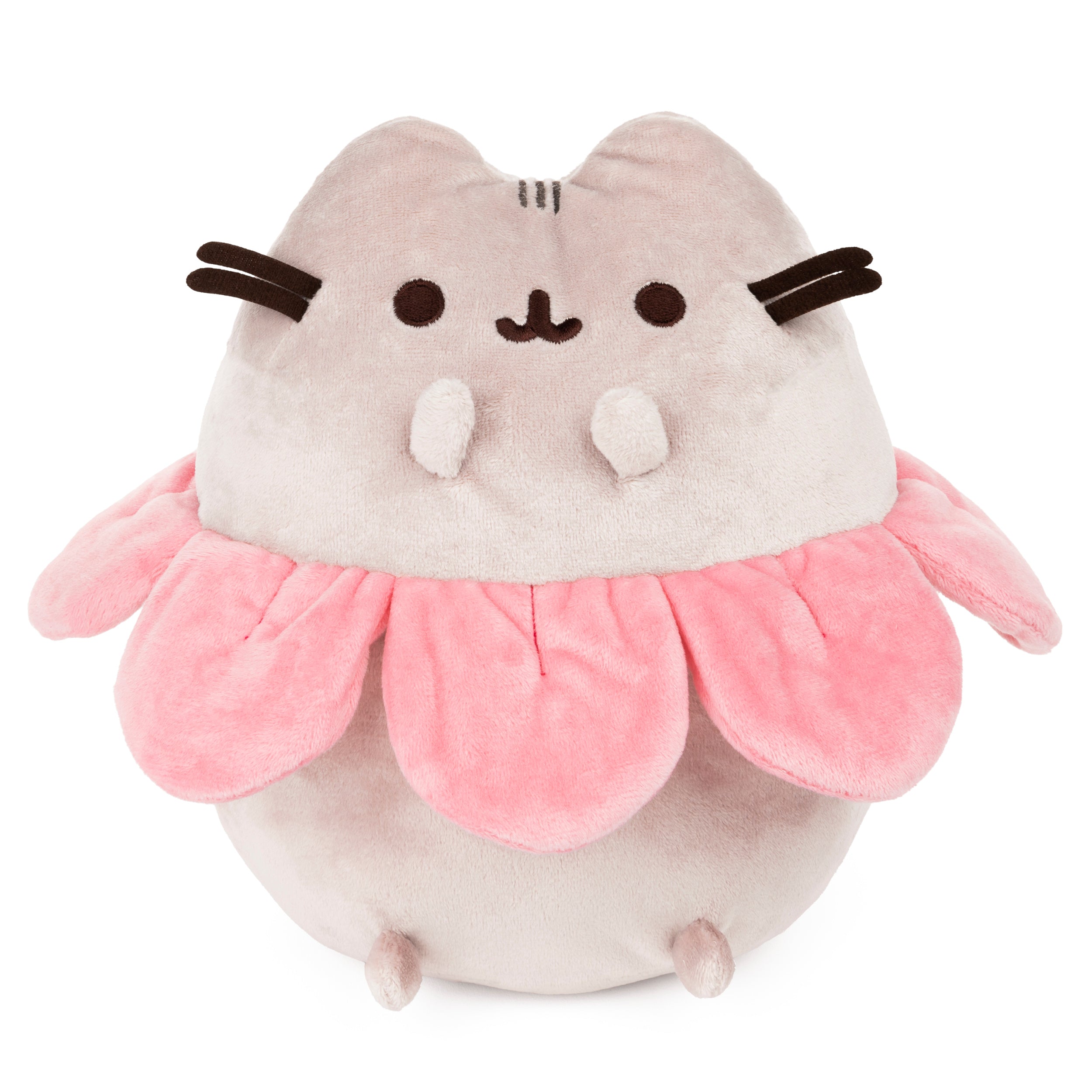 GUND Pink Flower Petals Pusheen Plush Stuffed Animal Cat, Gray and Pink, 9.5”