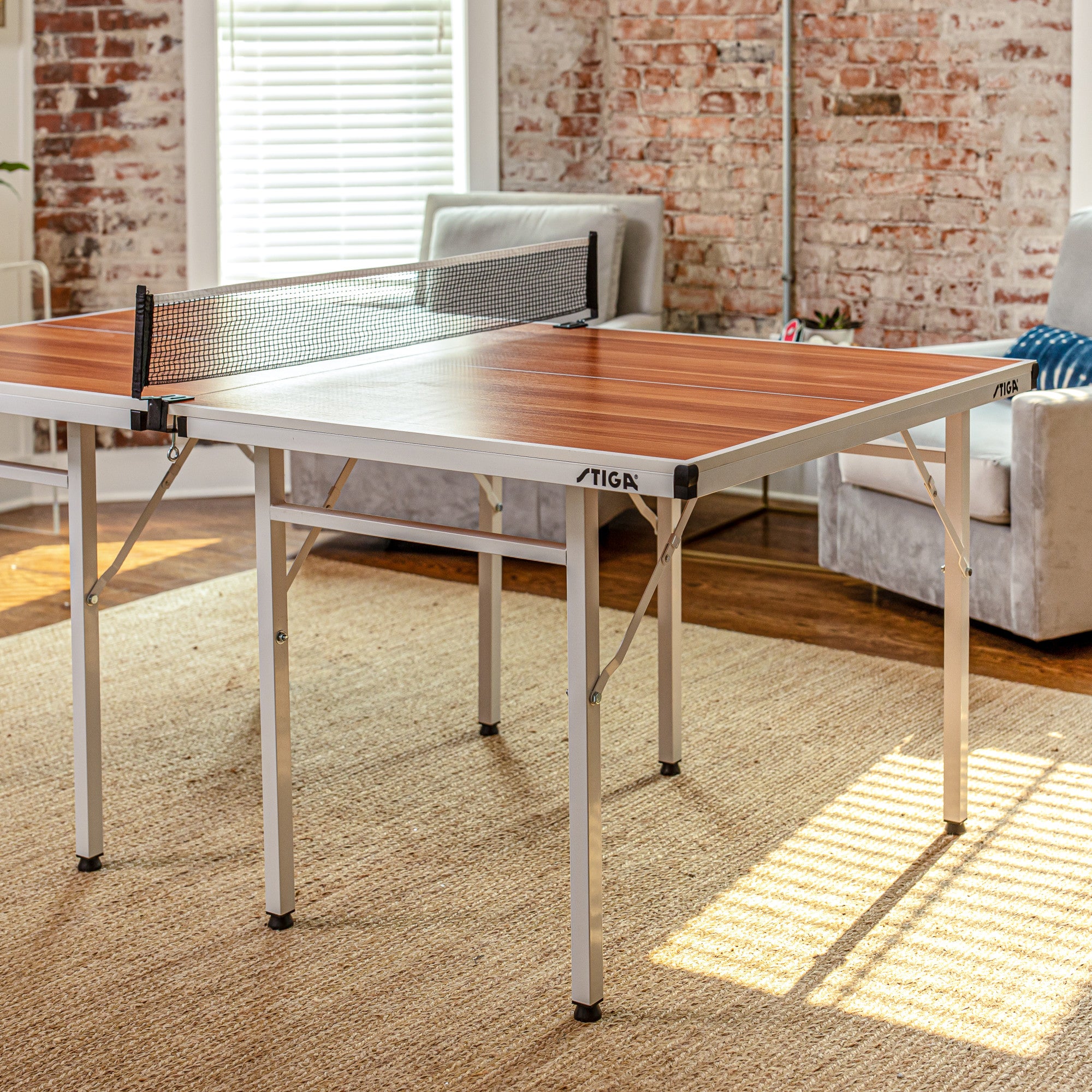 Space Saver Table Tennis Table 71" L X 40.5" W X 30" H, Woodgrain