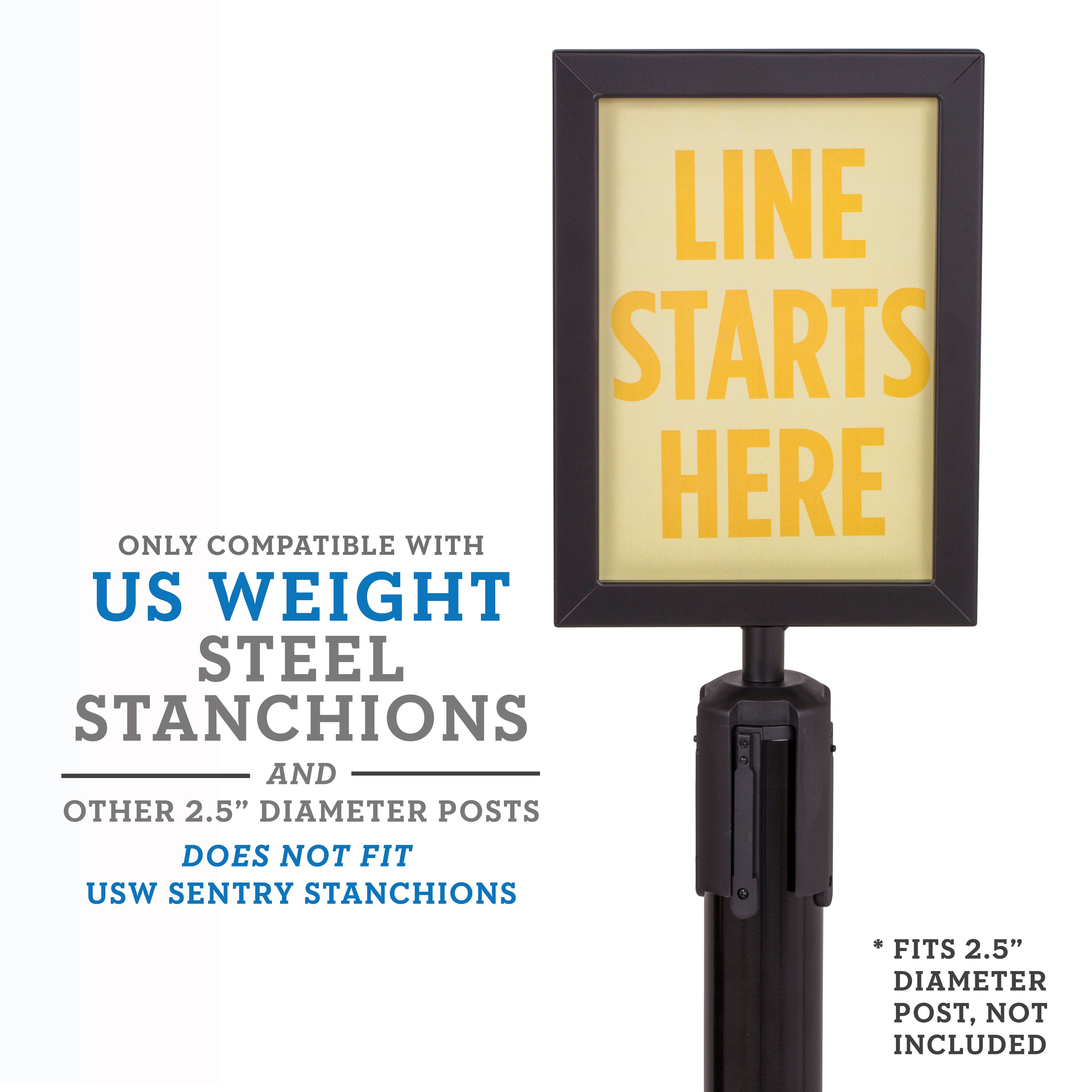Sign Holder ‐ Black ‐ For Premium Steel Stanchions