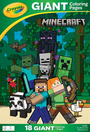 Crayola Minecraft Giant Coloring Pages (18ct), Large Coloring Pages for Kids, 12.8" x 19.5", Minecraft Gift for Kids, Ages 3+