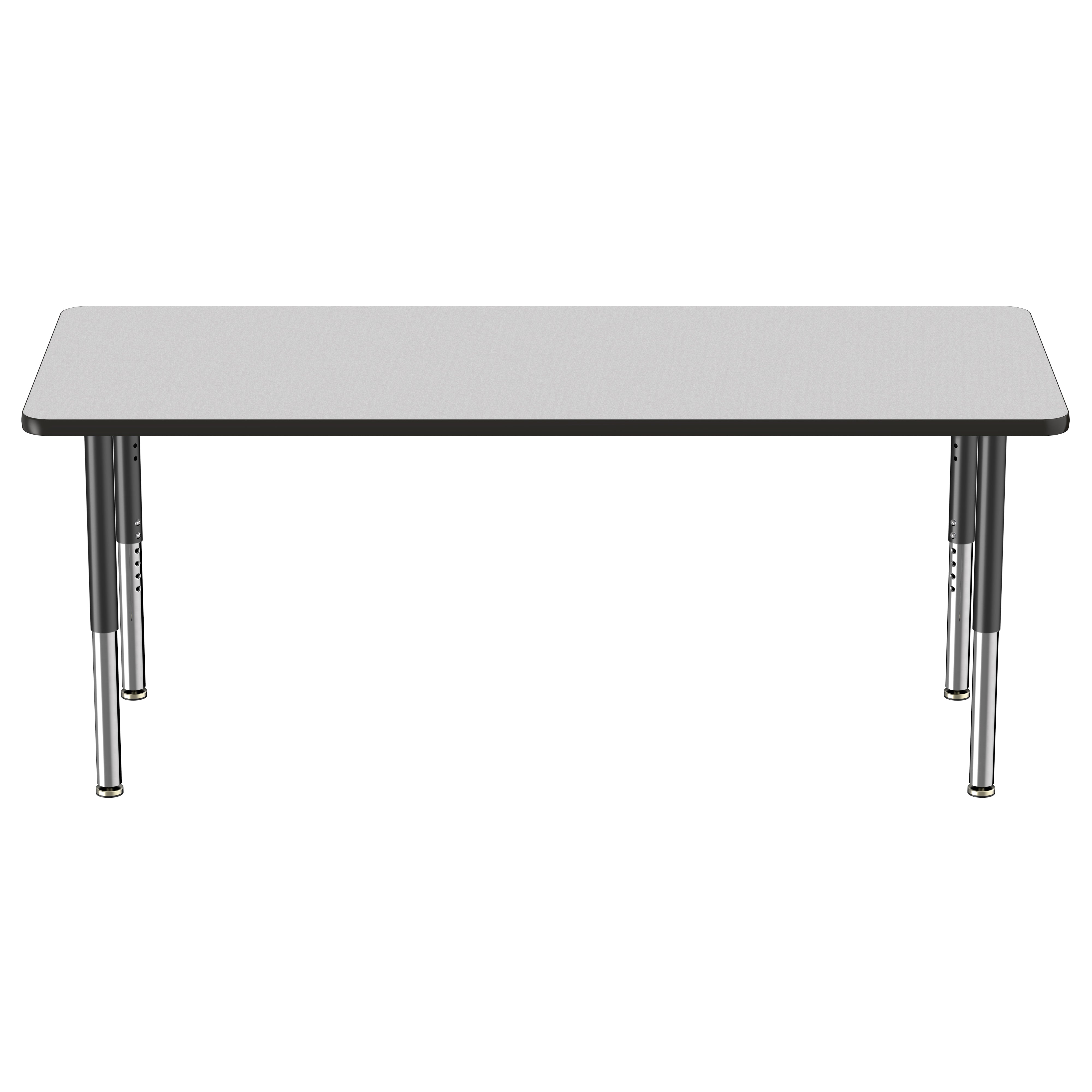 30" x 72" Rectangle Thermofused Activity Table with Adjustable Super Legs - Gray/Black
