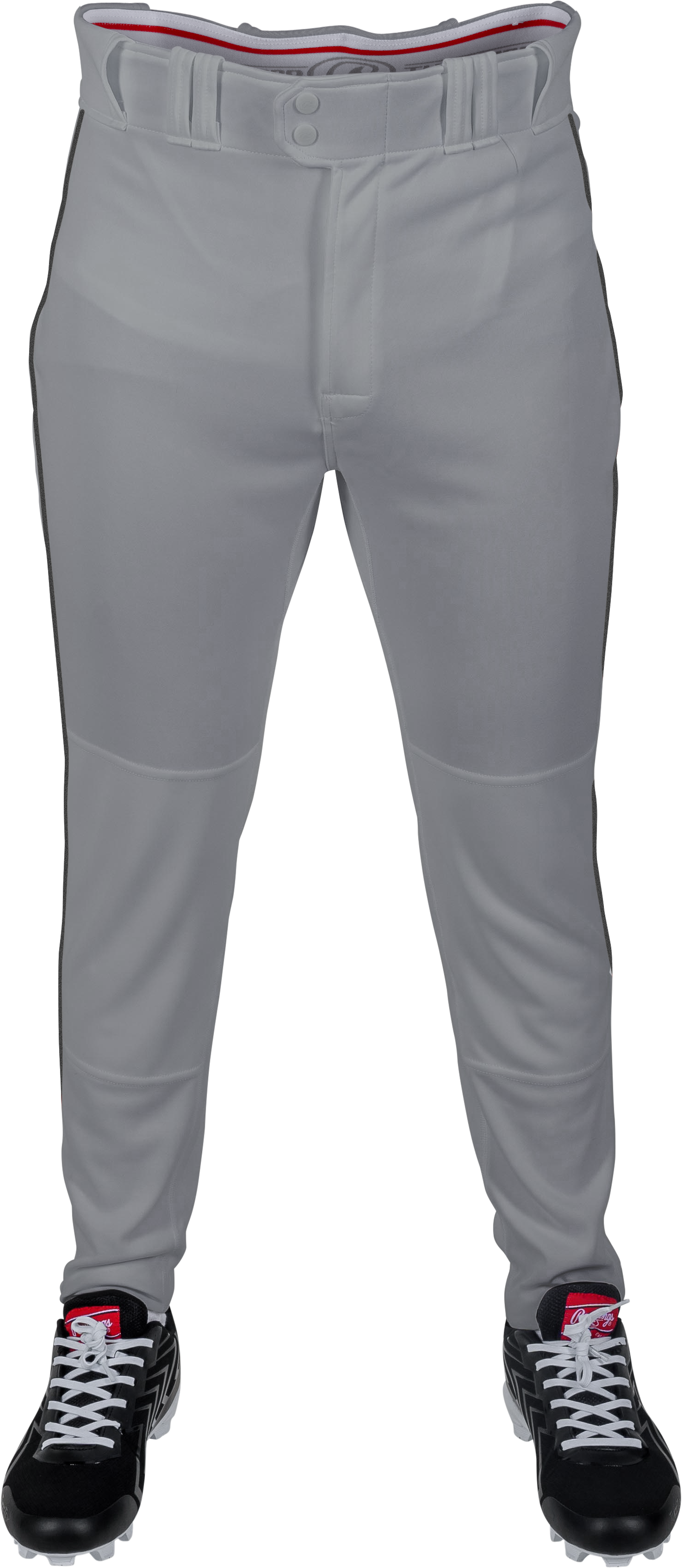 Rawlings Adult Plated Piped Pro Taper Fit Pant - Small - Blue Gray/Black