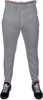 Rawlings Adult Plated Piped Pro Taper Fit Pant - Small - Blue Gray/Black