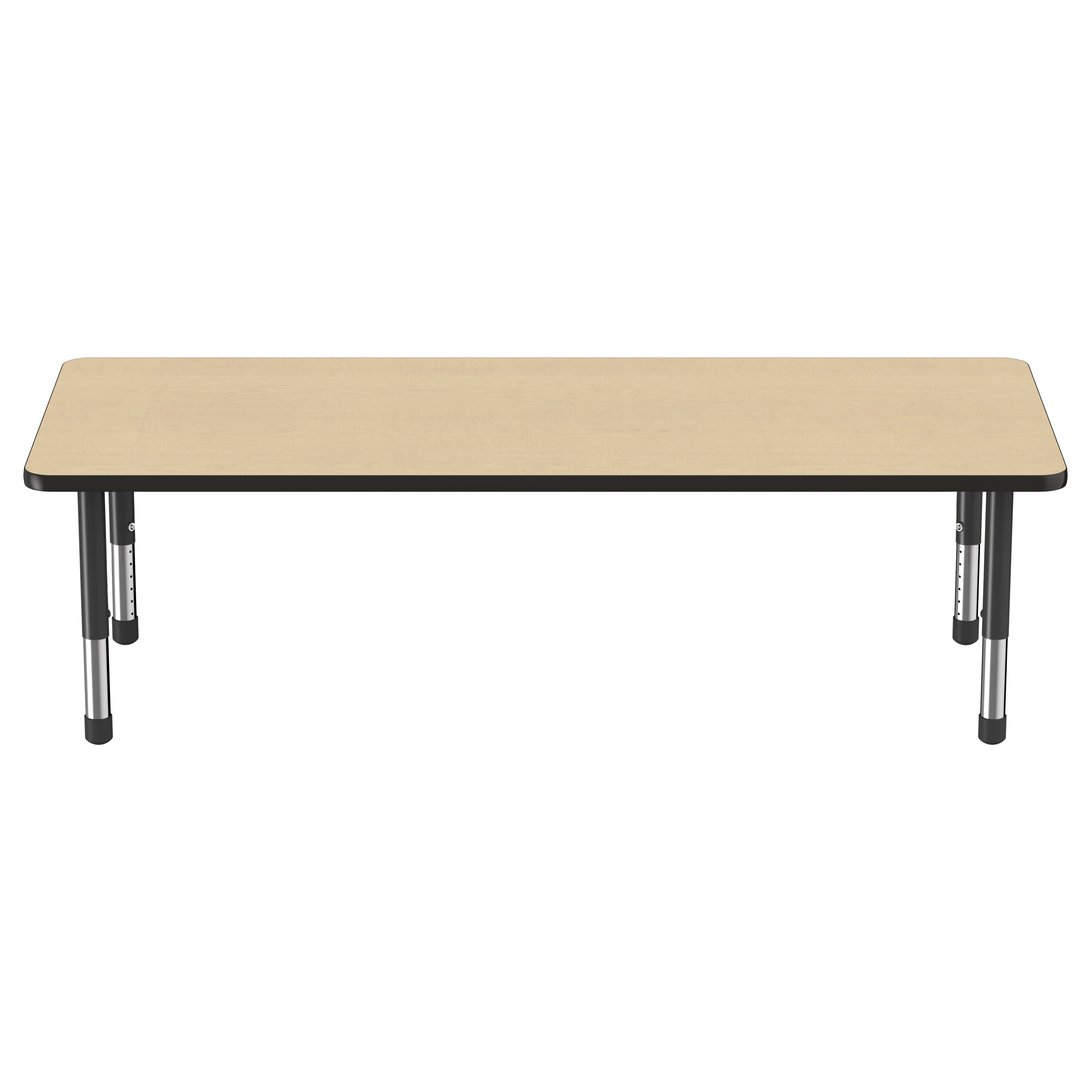 30" x 72" Rectangle Thermofused Activity Table with Adjustable Chunky Legs - Maple/Black