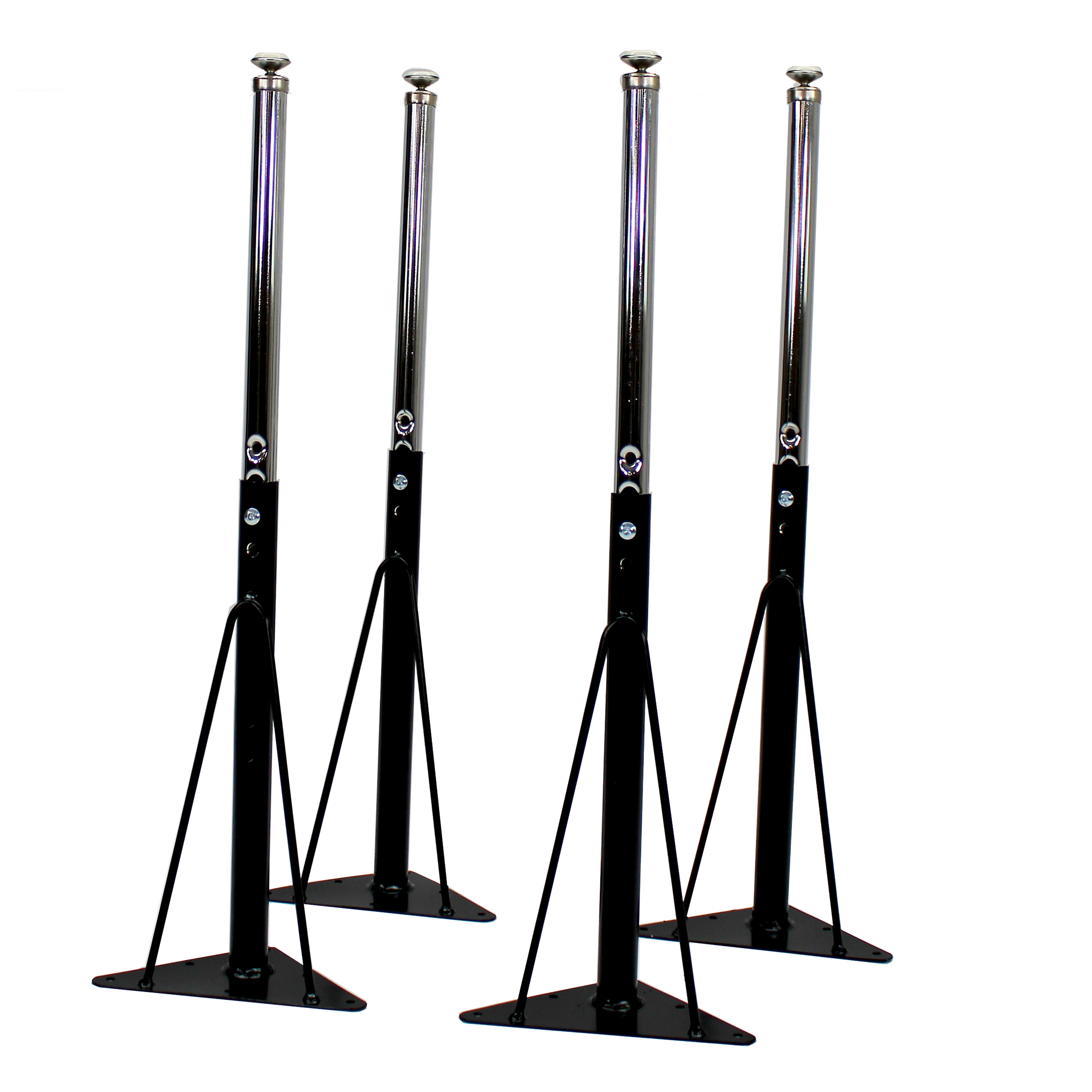 Standard Swivel Glide Legs for Activity Tables, 4-Piece - Black