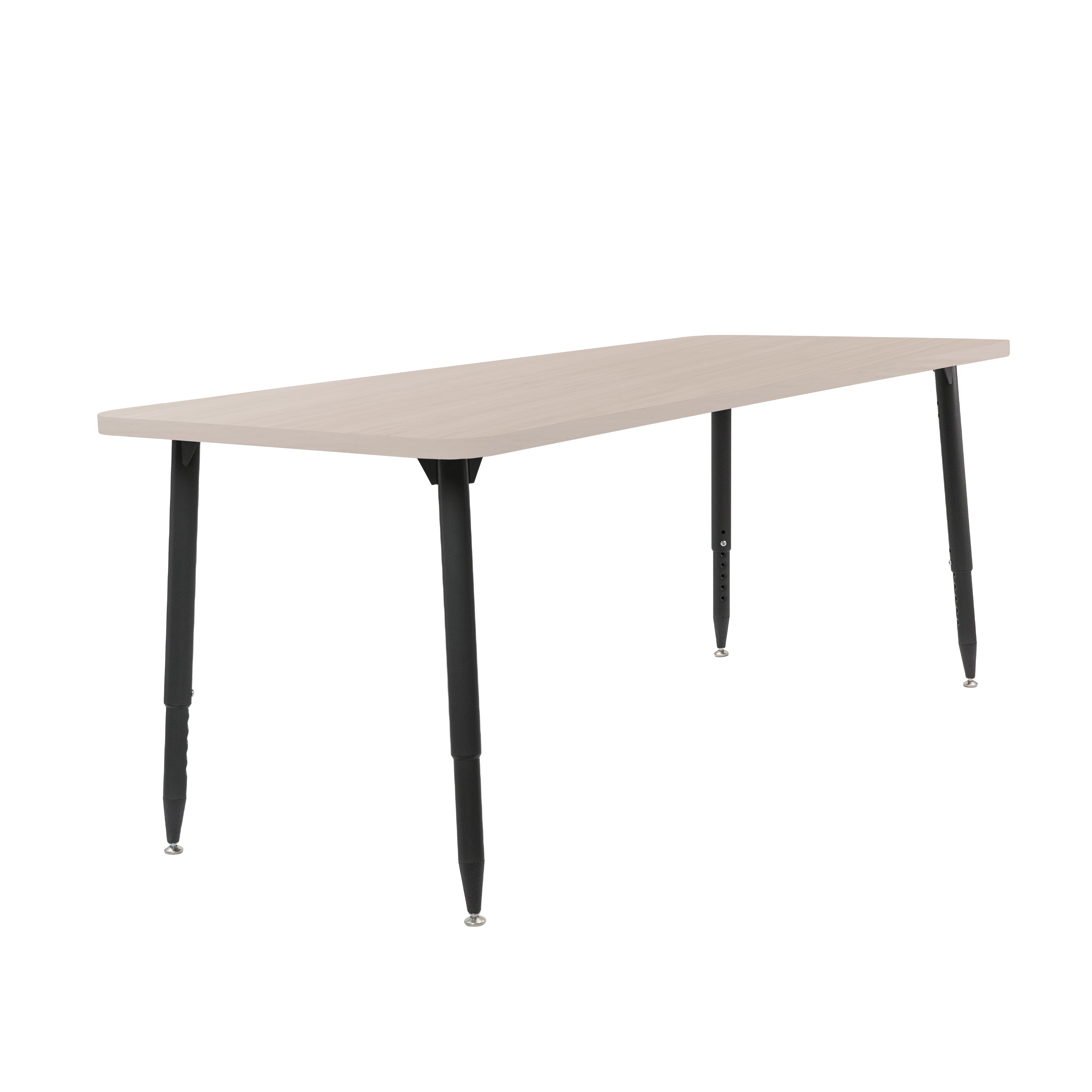 Adapte 30" x 72" Rectangle Woodgrain Activity Table with Adjustable Tapered Legs - Asian Sand/Black