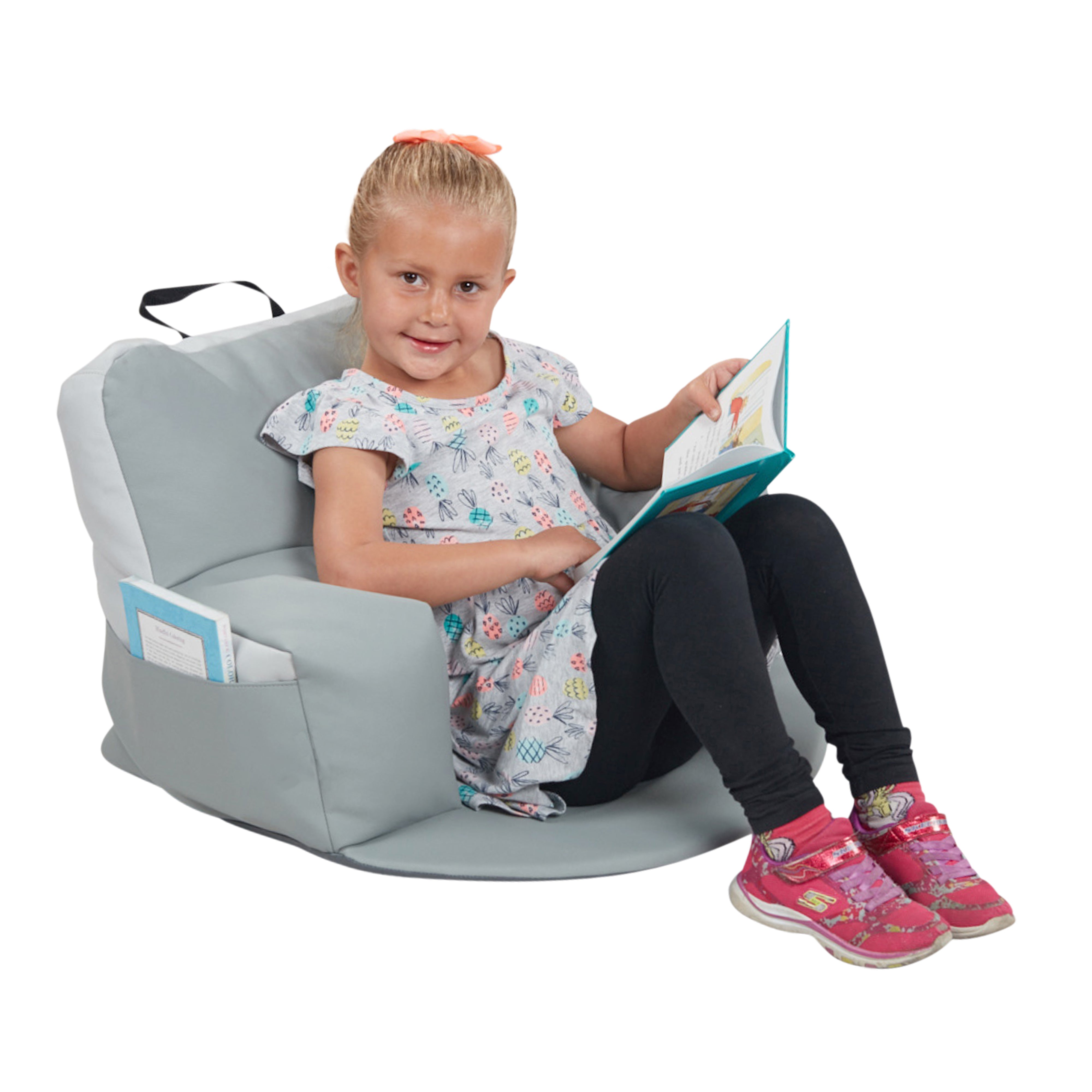 SoftScape Relax N Read Bean Bag Plus, 2-Piece - Gray/Light Gray