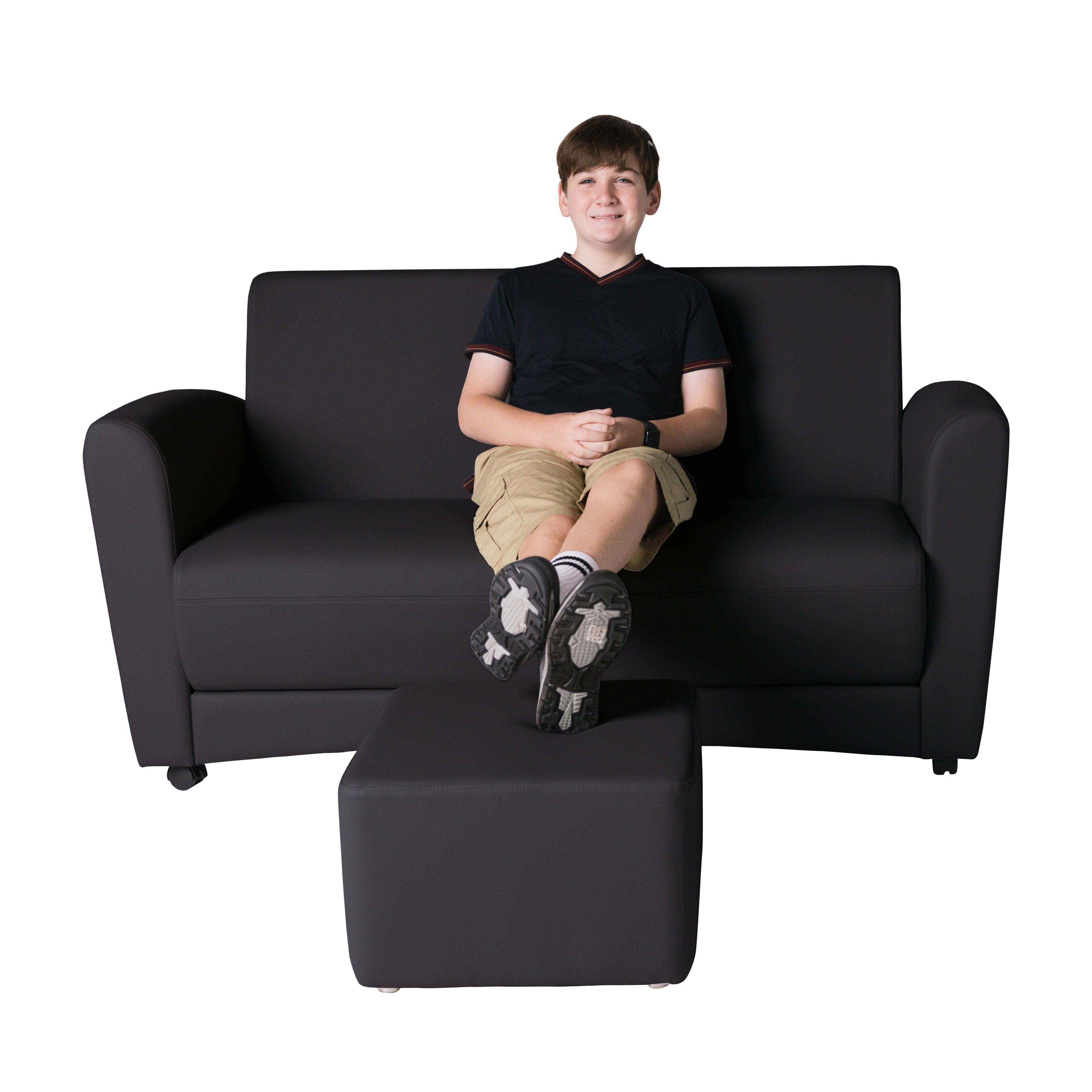 Pro Series Upholstered Square Ottoman 12" Height - Black