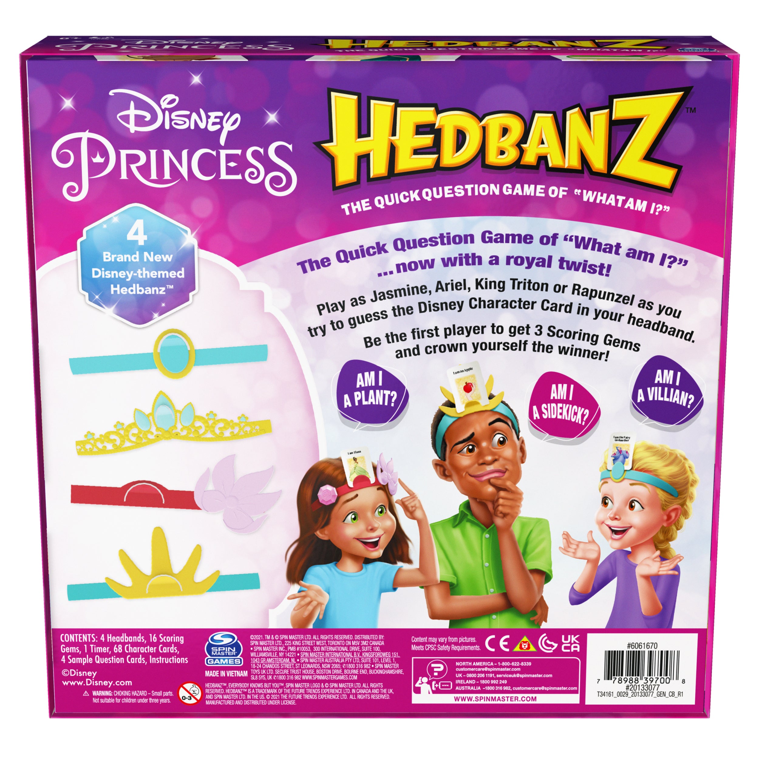 Disney Princess Headbanz Guessing Game for Kids, Board Games for Ages 6 & Up