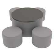Pro Series 30" Round Ottoman Table with Round 12" H Seating, 5-Piece Set - Gray/Cosmic Strandz