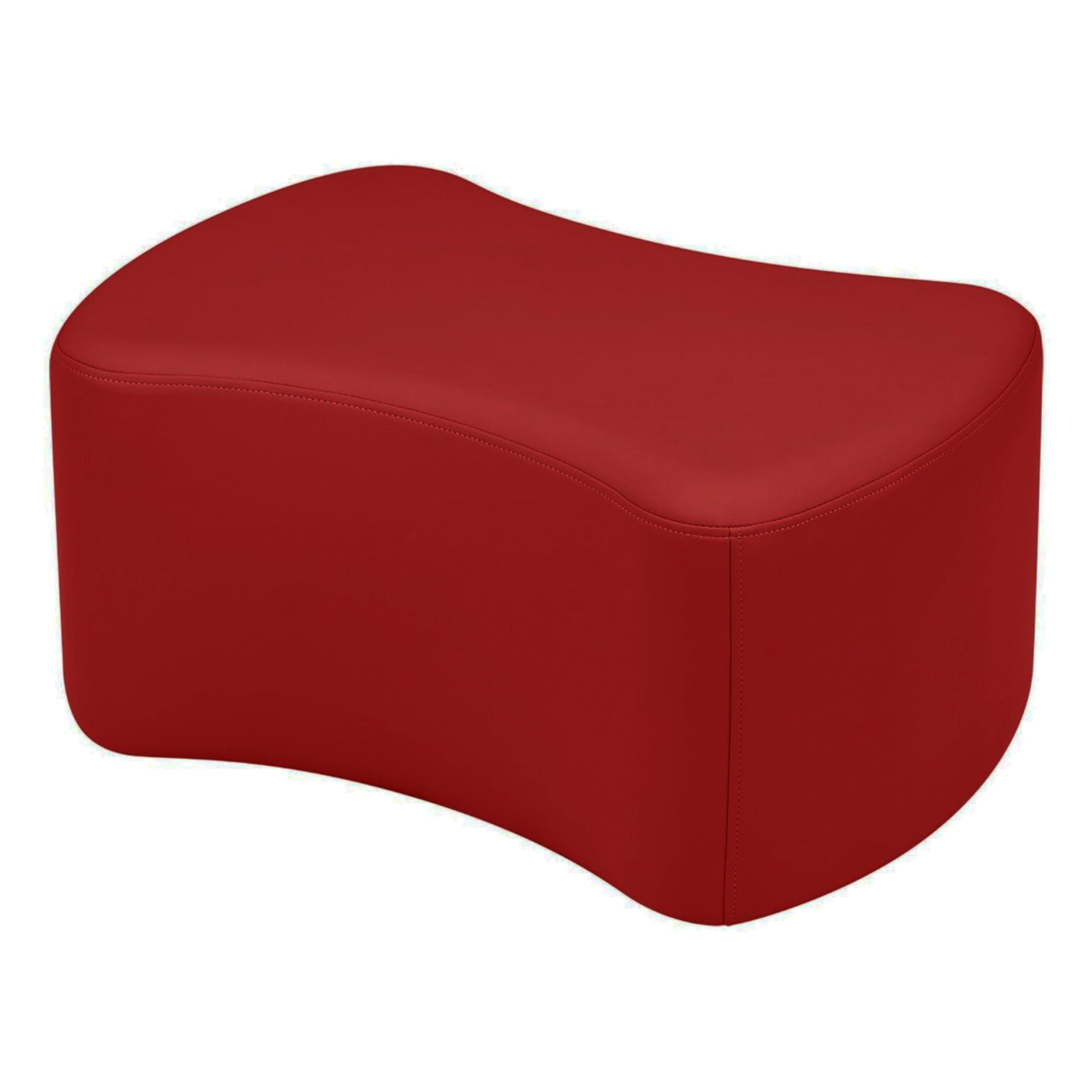Pro Series Upholstered Bowtie Ottoman 12" Height - Crimson