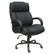 OfficeSource Big & Tall High Back Chair with Black Base - Black PU Leather