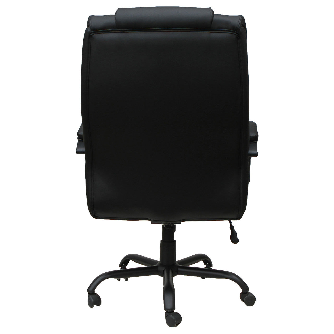 OfficeSource Big & Tall High Back Chair with Black Base - Black PU Leather