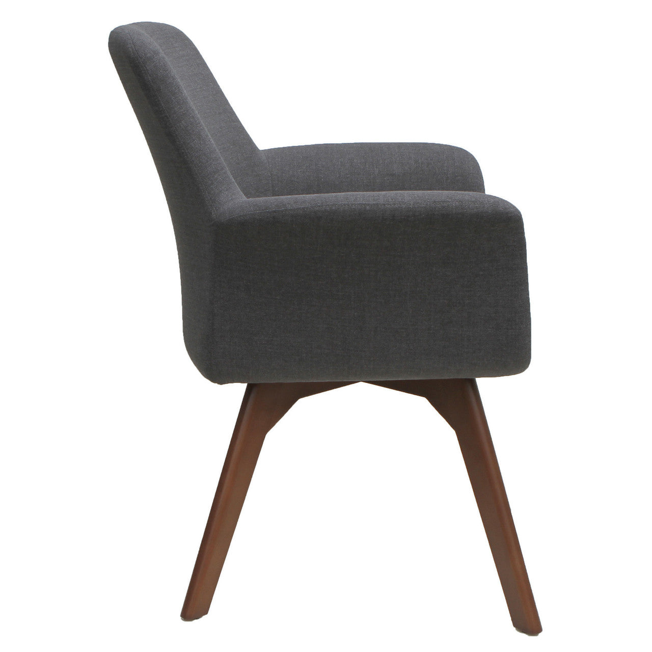 OfficeSource Bolster Mid Back Guest Chair with Wood Leg Base - Gray Linen