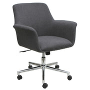 OfficeSource Bolster Mid Back Swivel Chair with 5 Star Chrome Base - Gray Linen