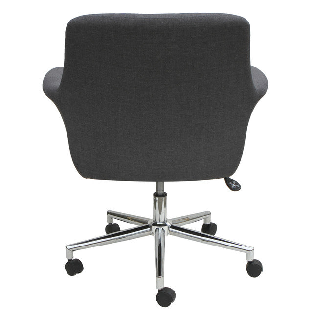 OfficeSource Bolster Mid Back Swivel Chair with 5 Star Chrome Base - Gray Linen