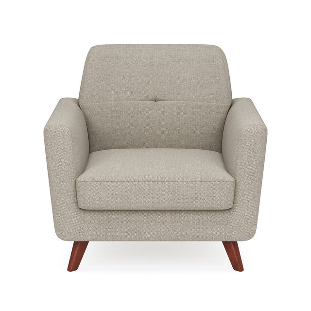 OfficeSource Partridge Club Chair with Light Wood Legs - Gray Linen
