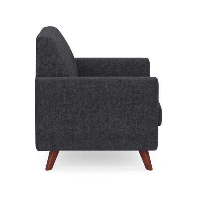 OfficeSource Partridge Club Chair with Light Wood Legs - Gray Linen