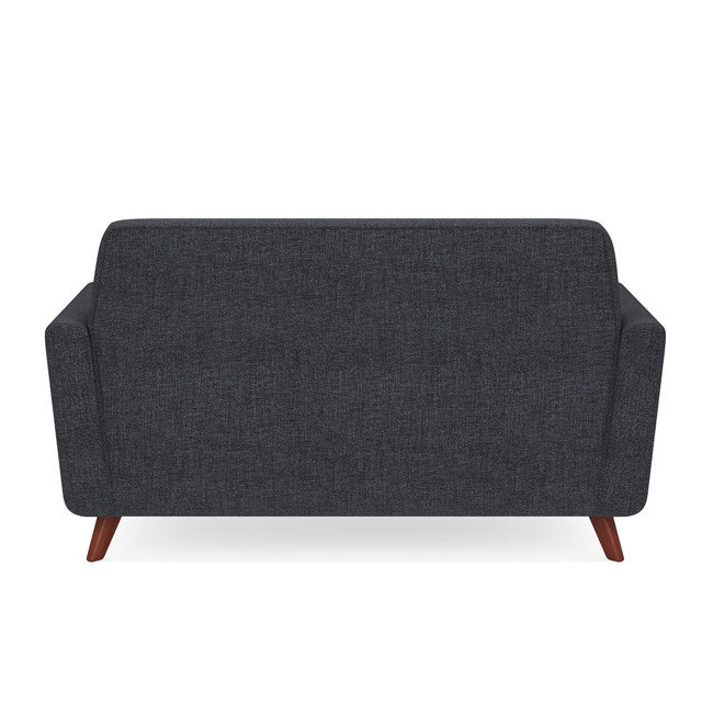 OfficeSource Partridge Loveseat with Light Wood Legs - Gray Linen