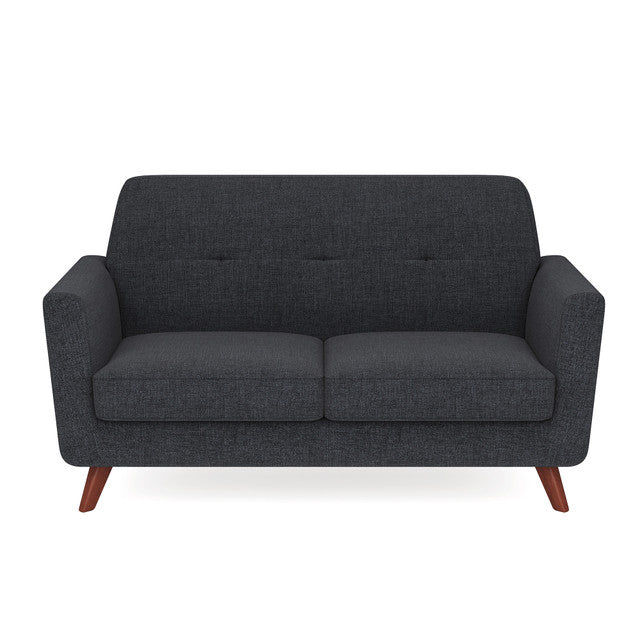 OfficeSource Partridge Loveseat with Light Wood Legs - Gray Linen