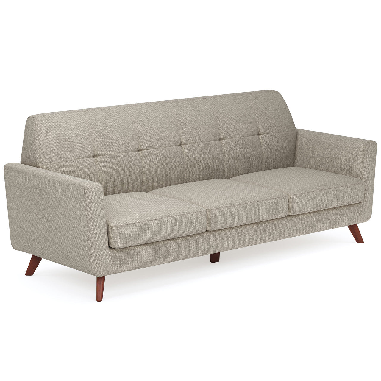 OfficeSource Partridge Sofa with Light Wood Legs - Latte