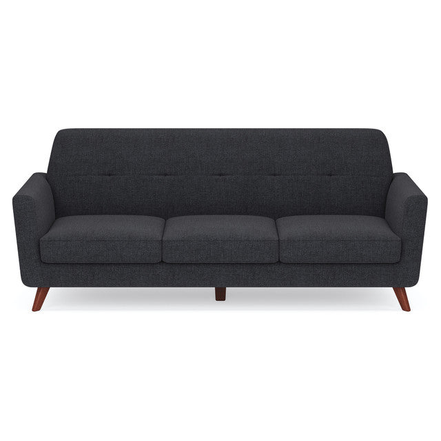 OfficeSource Partridge Sofa with Light Wood Legs - Gray Linen
