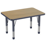 24" x 36" Rectangle T-Molding Activity Table with Adjustable Chunky Legs - Pasadena Oak/Navy