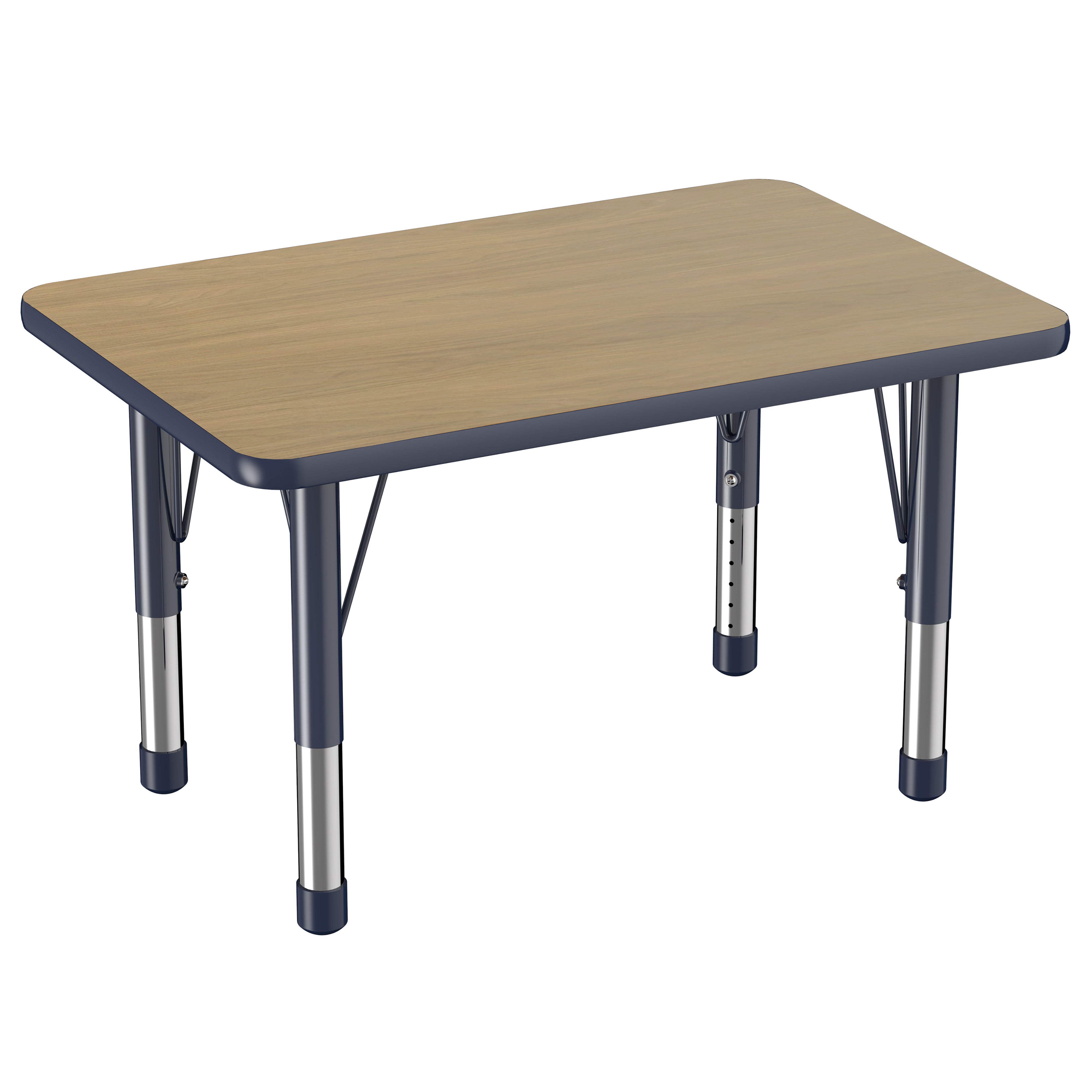 24" x 36" Rectangle T-Molding Activity Table with Adjustable Chunky Legs - Pasadena Oak/Navy
