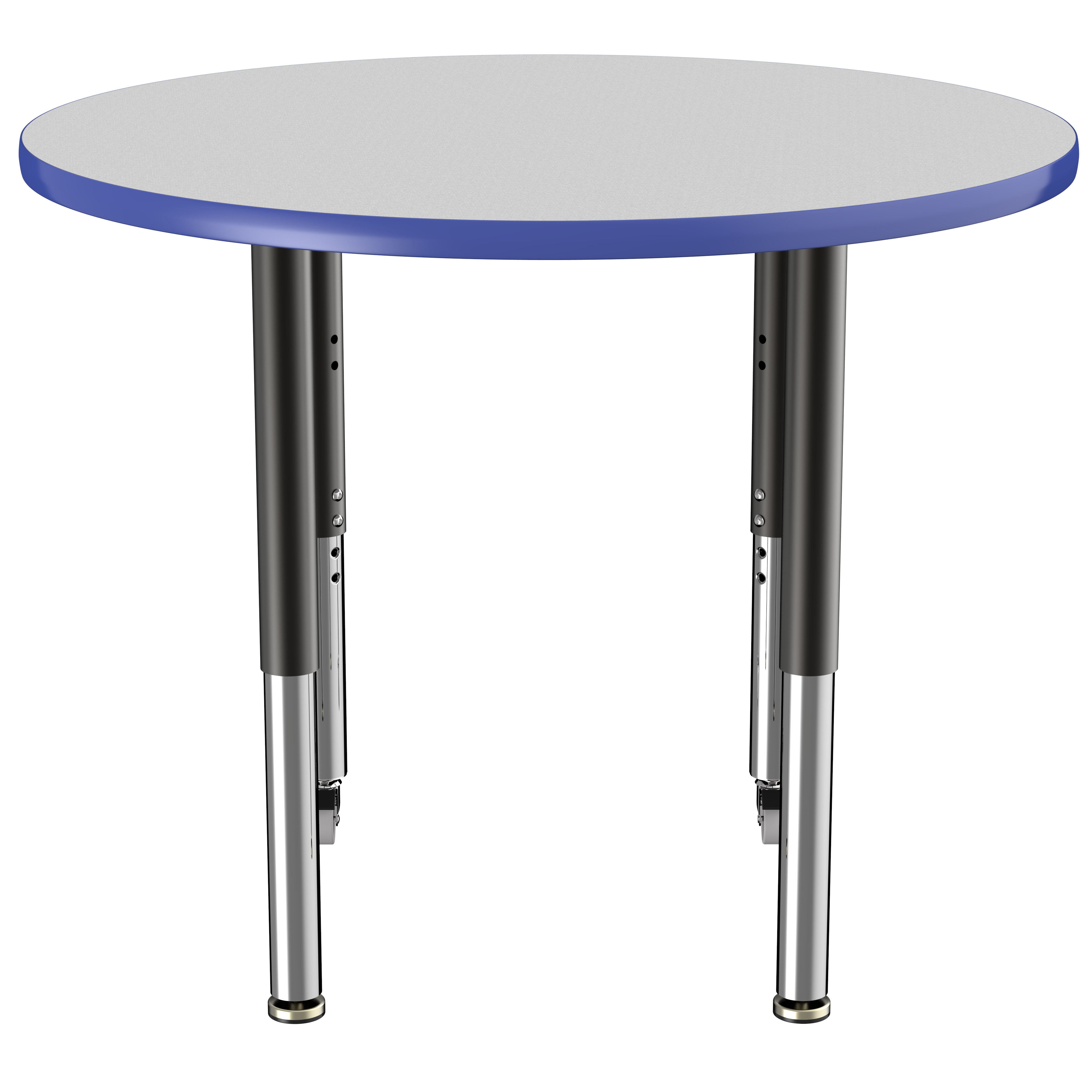 36" Round T-Molding Activity Table with Adjustable Super Legs - Gray/Blue/Black