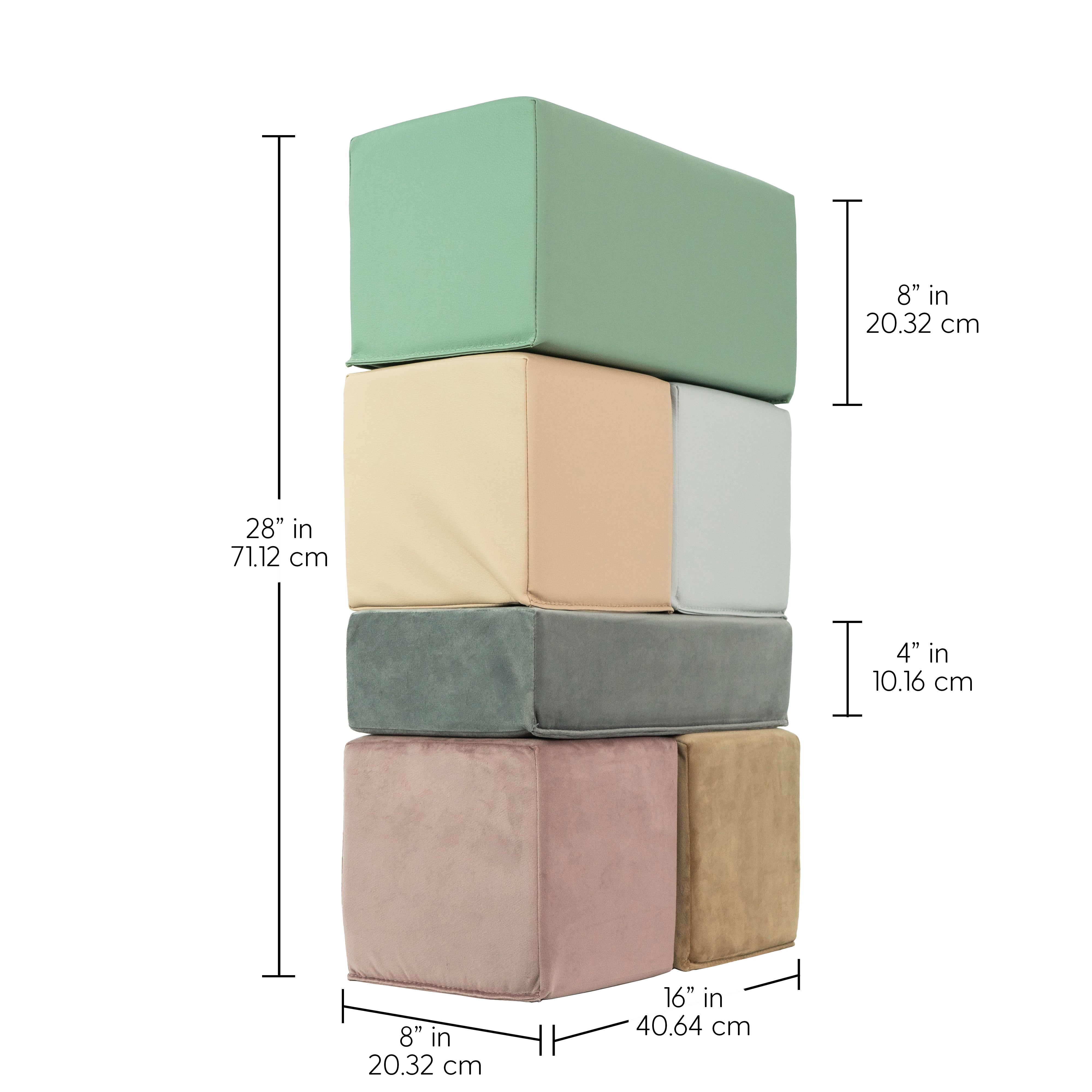 SoftScape Two-Texture Big Block Set, 6-Piece - Cactus