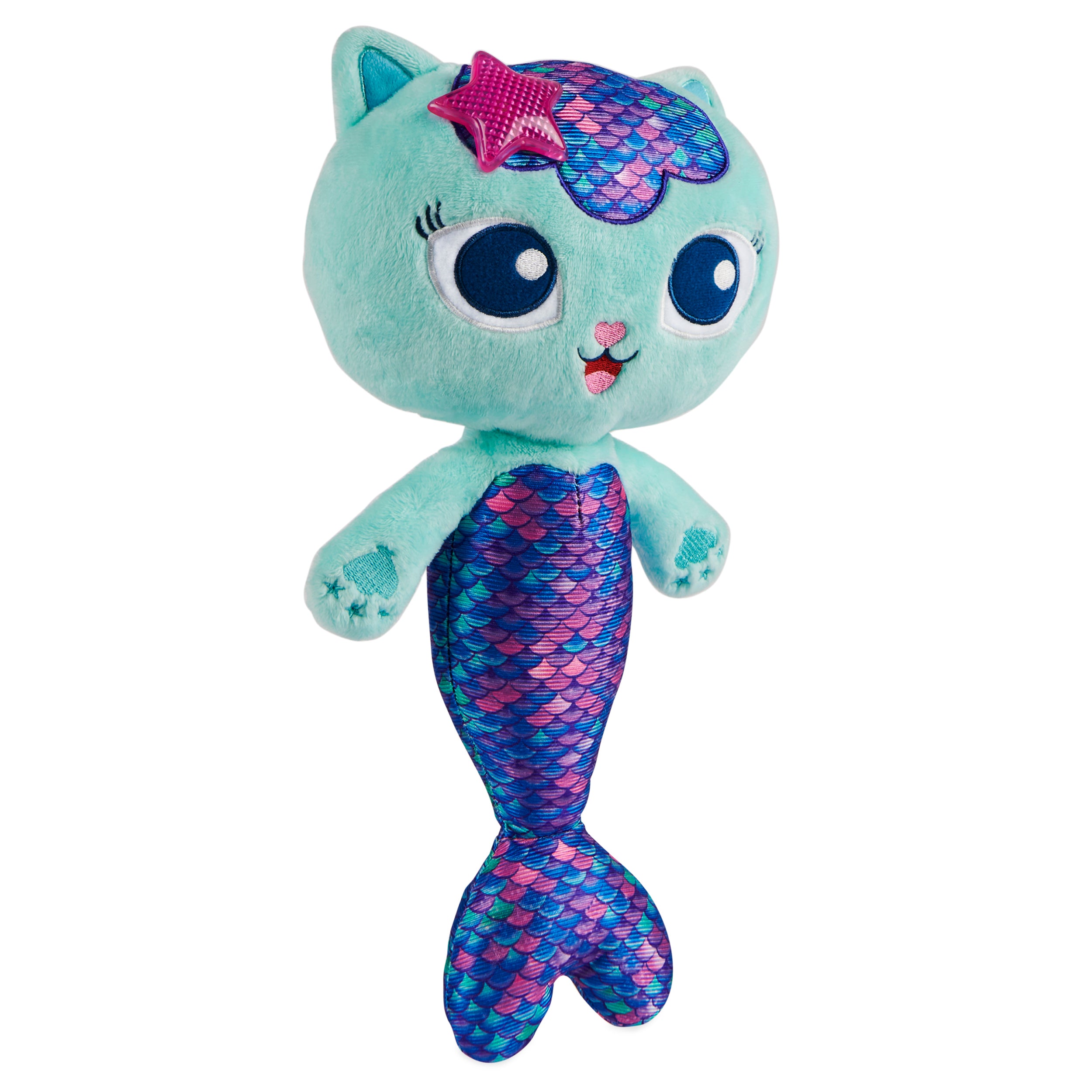 Gabby’s Dollhouse, 14-inch Interactive Talking MerCat Plush Kids Toys with Lights, Music and Phrases Stuffed Animals for Girls and Boys Ages 3 and up