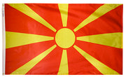 Macedonia Flag 5x8 ft. Nylon SolarGuard Nyl-Glo 100% Made in USA to Official United Nations Design Specifications.