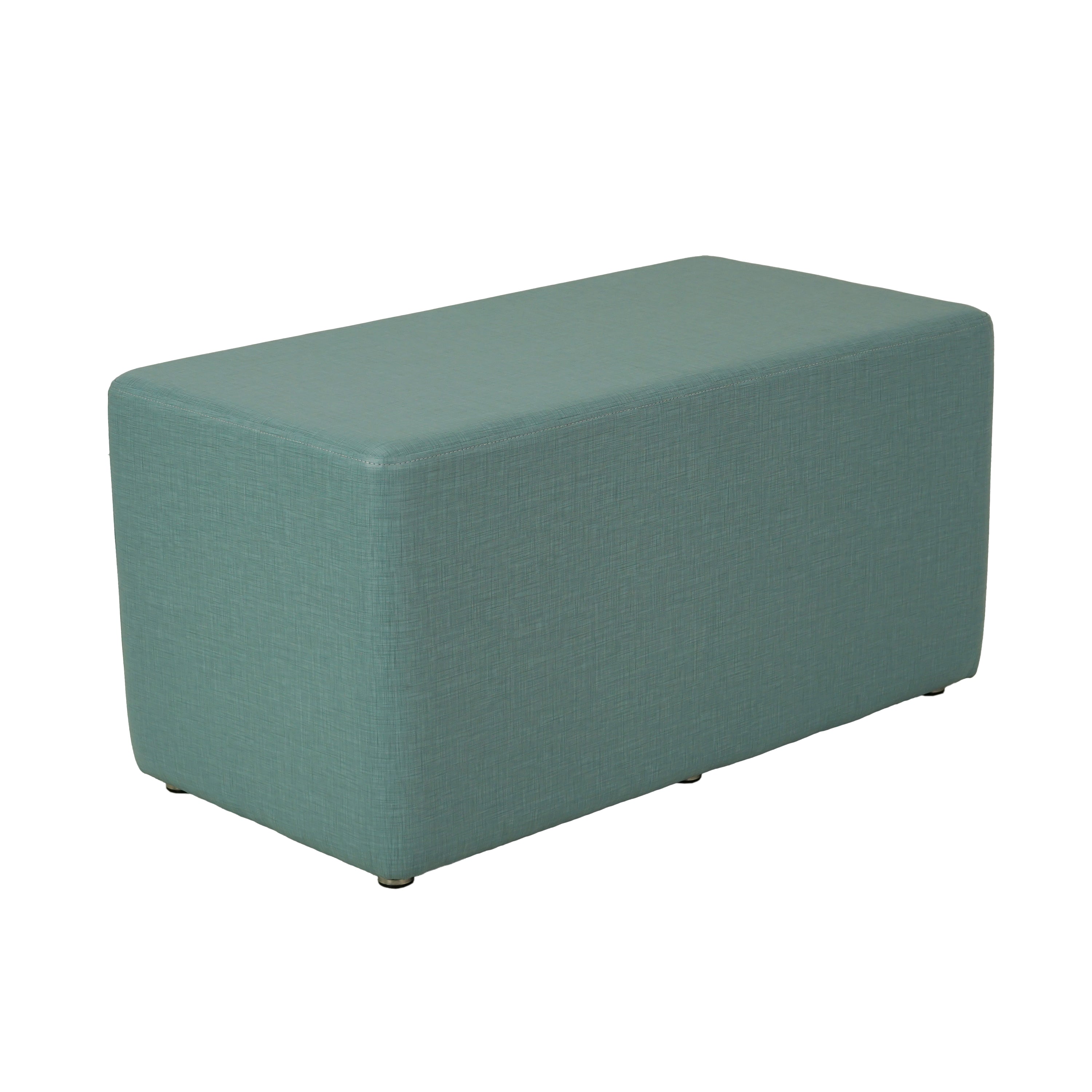 Pro Series Upholstered Rectangle Ottoman 18" Height - Sky Blue Crosshatch