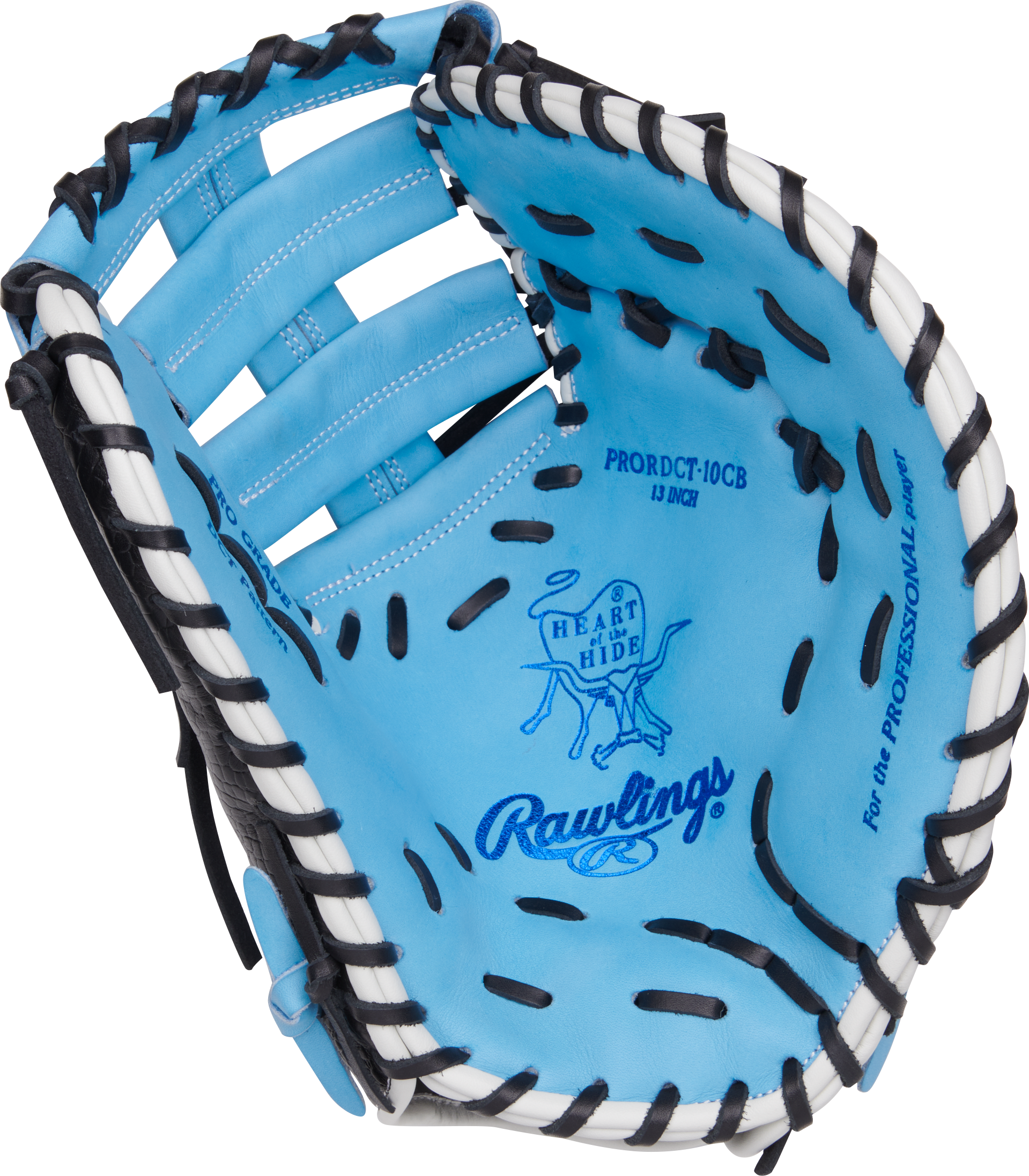 Rawlings Heart Of The Hide Series First Base Mitt 12.5-Inch Baseball Glove - Right Hand Thrower - Columbia Blue