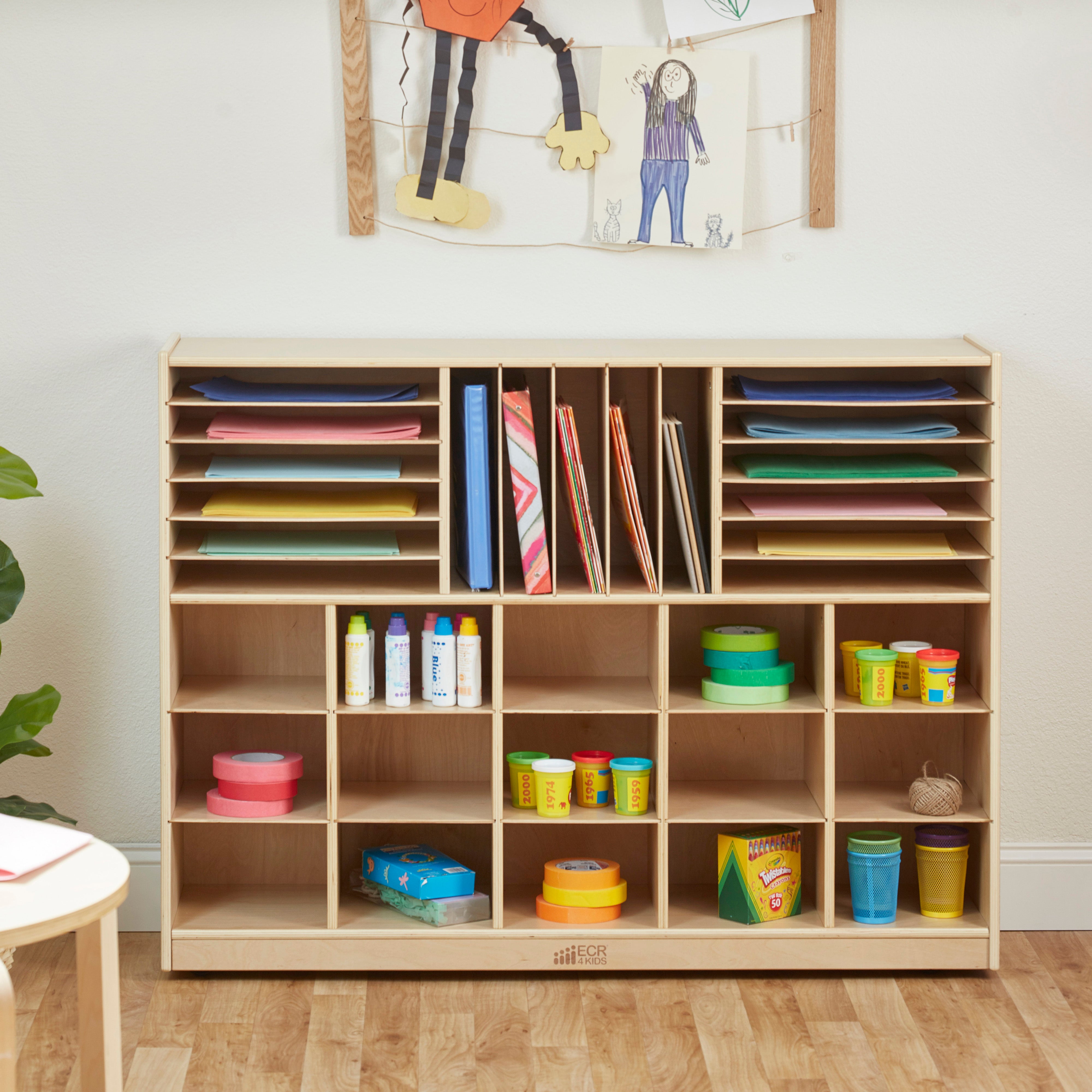 Multi-Section Storage Cabinet - Natural