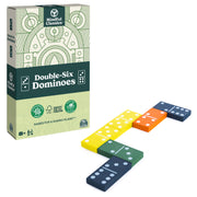 Mindful Classics, Double-Six Wood Dominoes Set Sustainable Classic Games with Wood Storage Case, for Adults and Kids Ages 8 and up